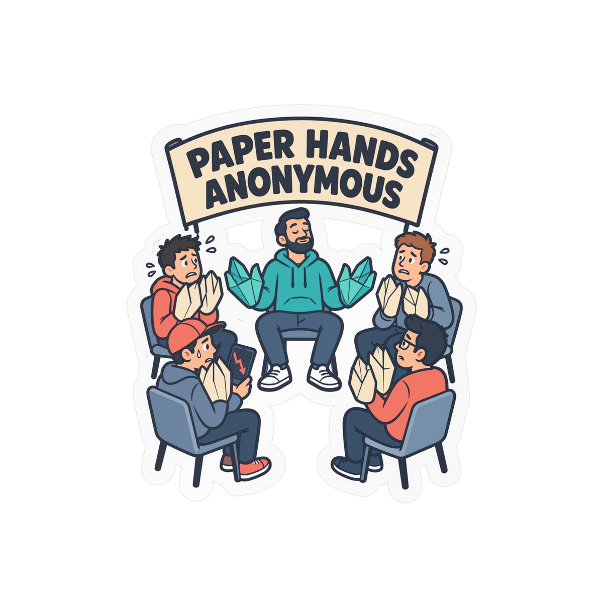 Day Trading Sticker - Paper Hands Anonymous Decals for the Stock Market and Forex Trader, Laptop or Water Bottle