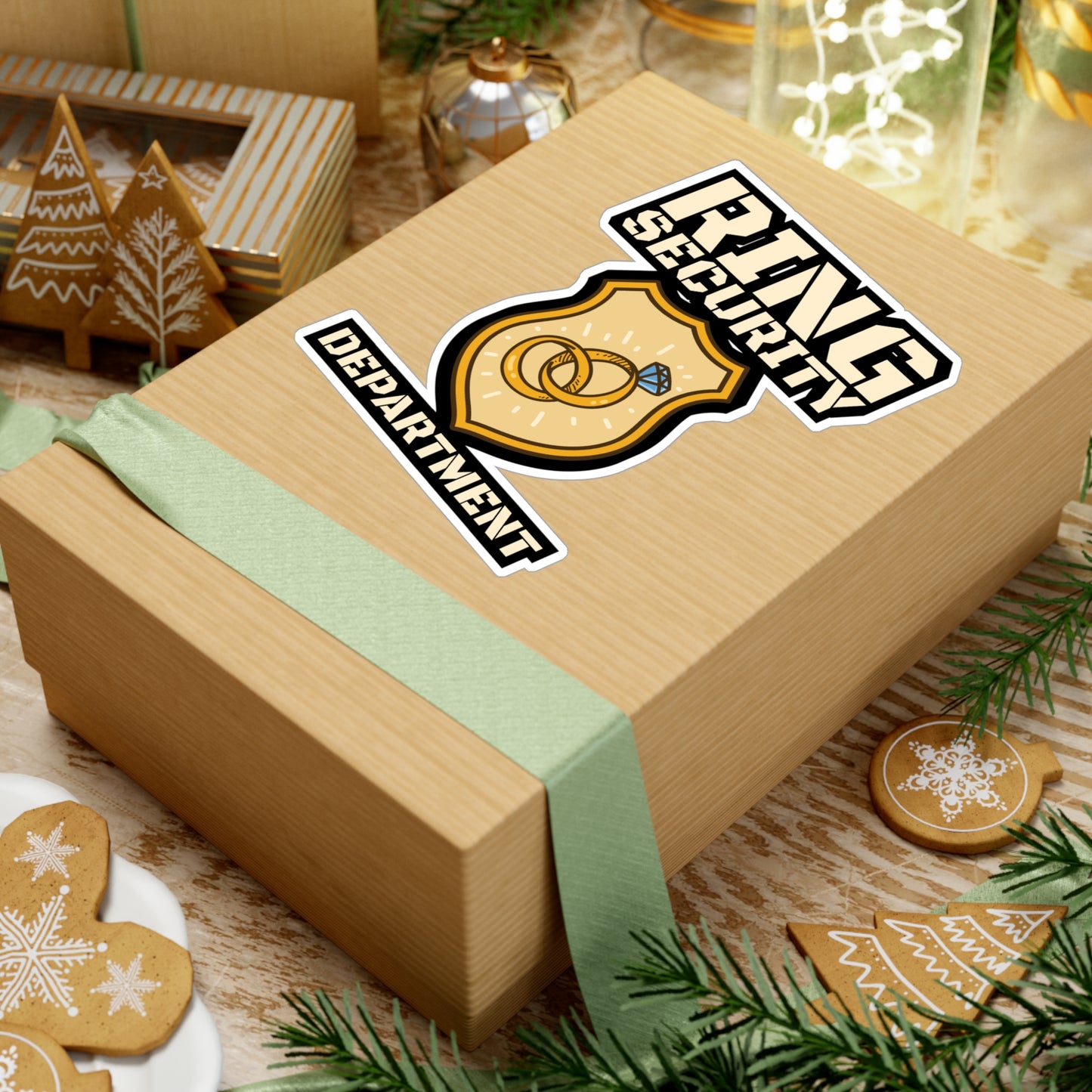 Ring Security Department - Ring-bearer Sticker for Laptop Sticker. Water Bottle Sticker, Vinyl Excavator Decal - Ring-bearer Gift