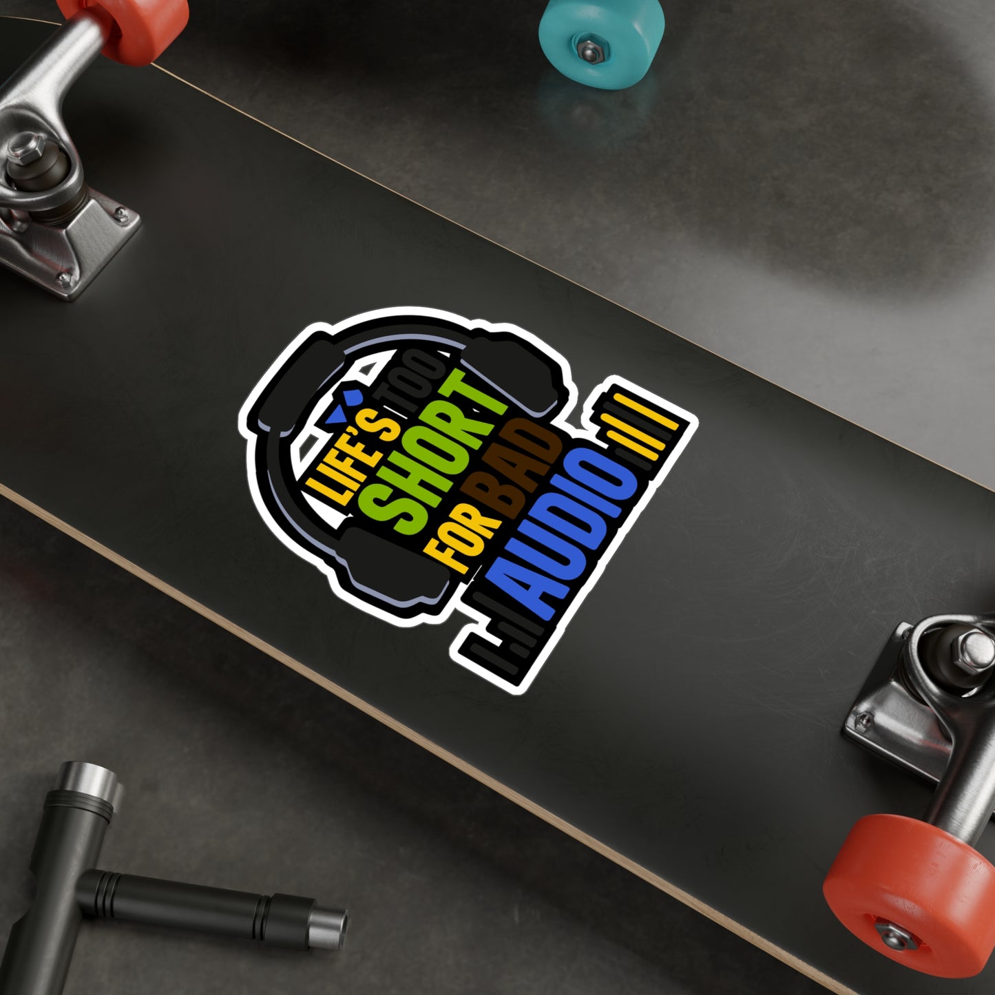 Life's too short for bad audio  - Audio-engineer Sticker for Laptop Sticker. Water Bottle Sticker, Vinyl Monitor Decal - Audio-engineer Gift