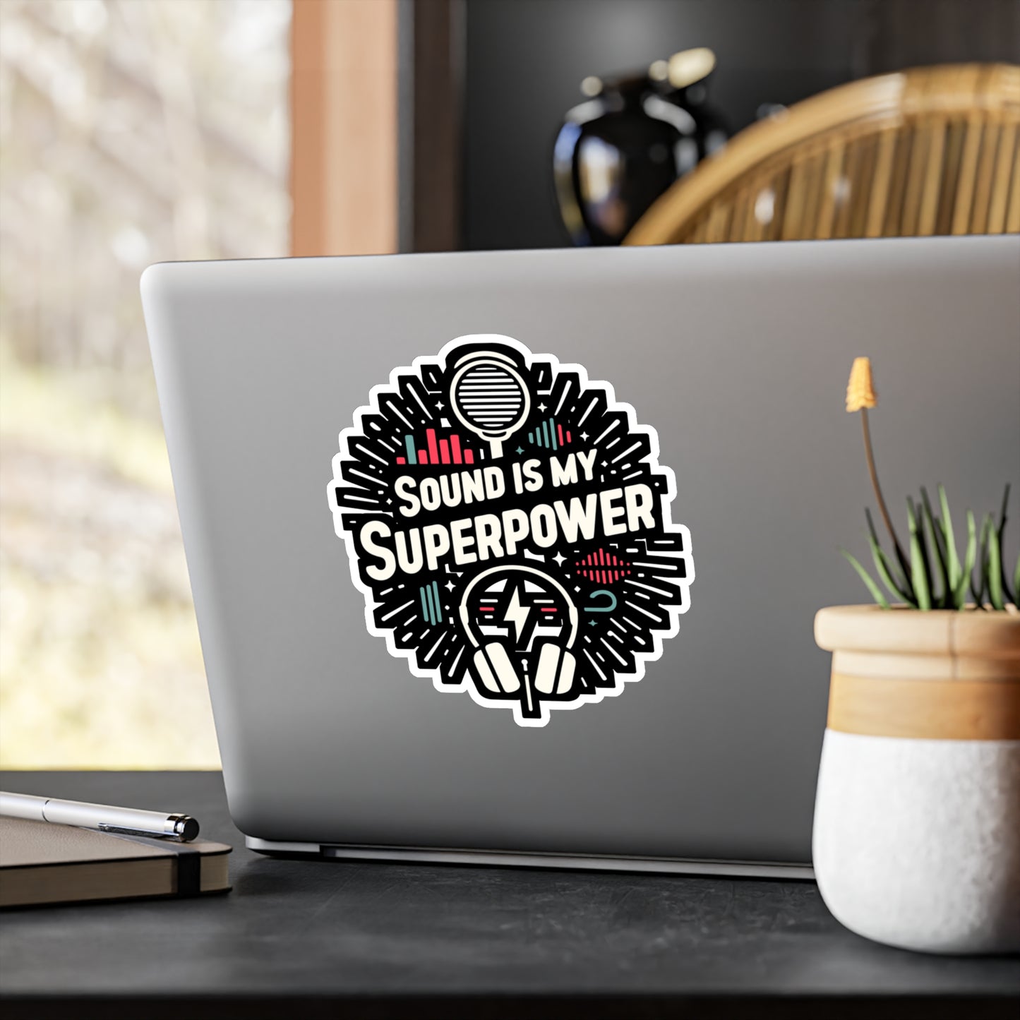 Sound is my superpower - Audio-engineer Sticker for Laptop Sticker. Water Bottle Sticker, Vinyl Monitor Decal - Audio-engineer Gift