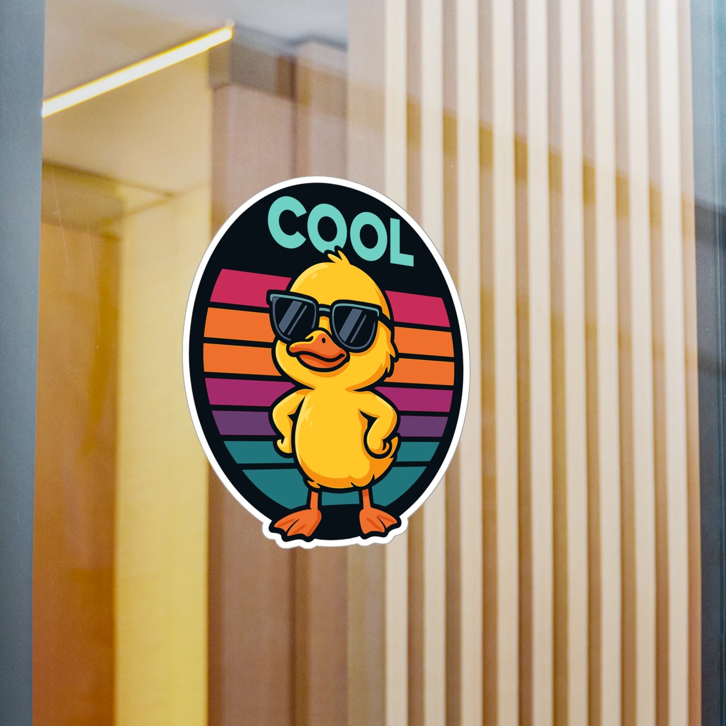 Cool Duck With Sunglasses - Duckling Sticker for Laptop & Water Bottle - Funny Gift for Kids & Animal Lovers