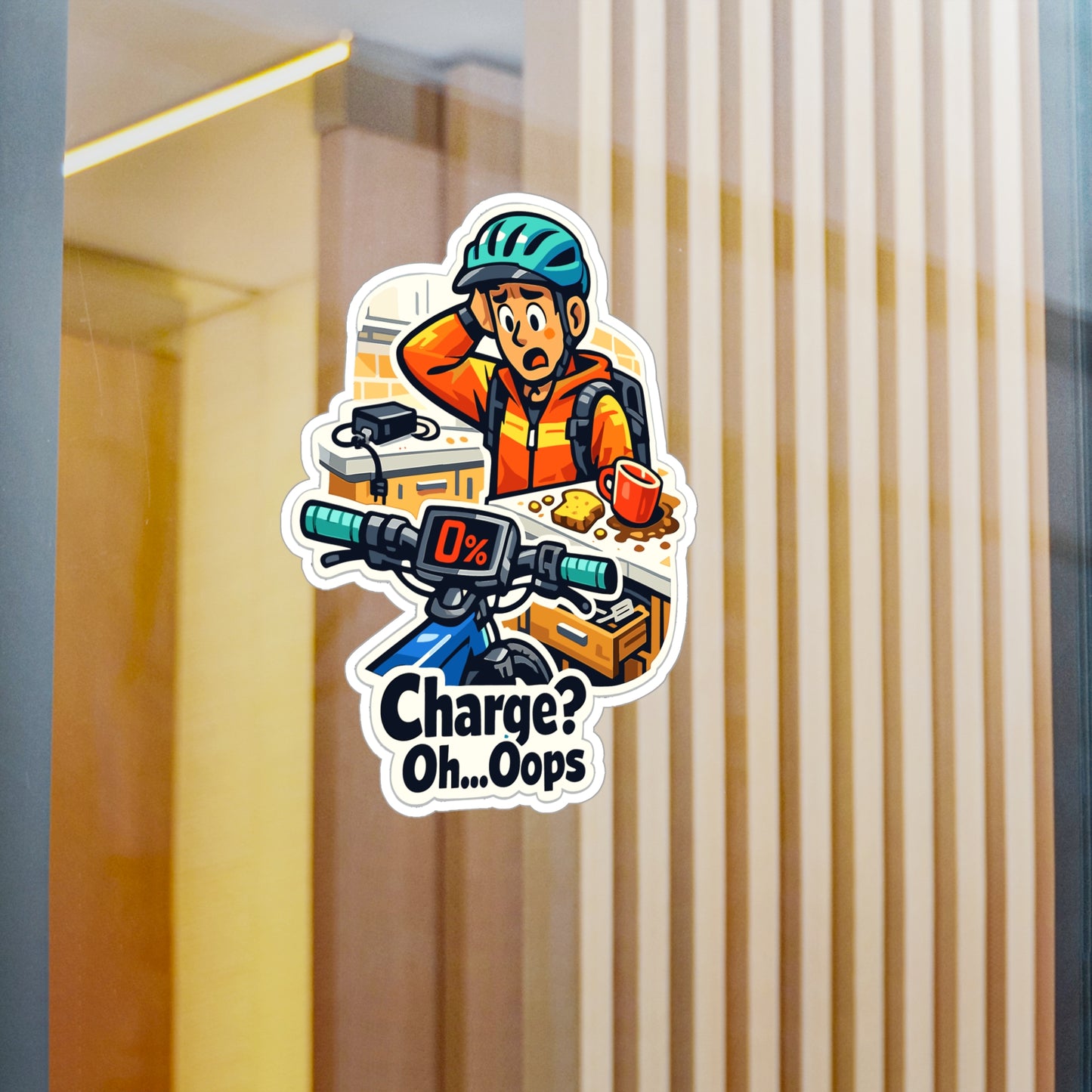 E-Bike Sticker Charge? Oh…Oops Funny Electric Bike Decals Waterproof Vinyl for Laptop Water Bottle Ecycling E Cyclist