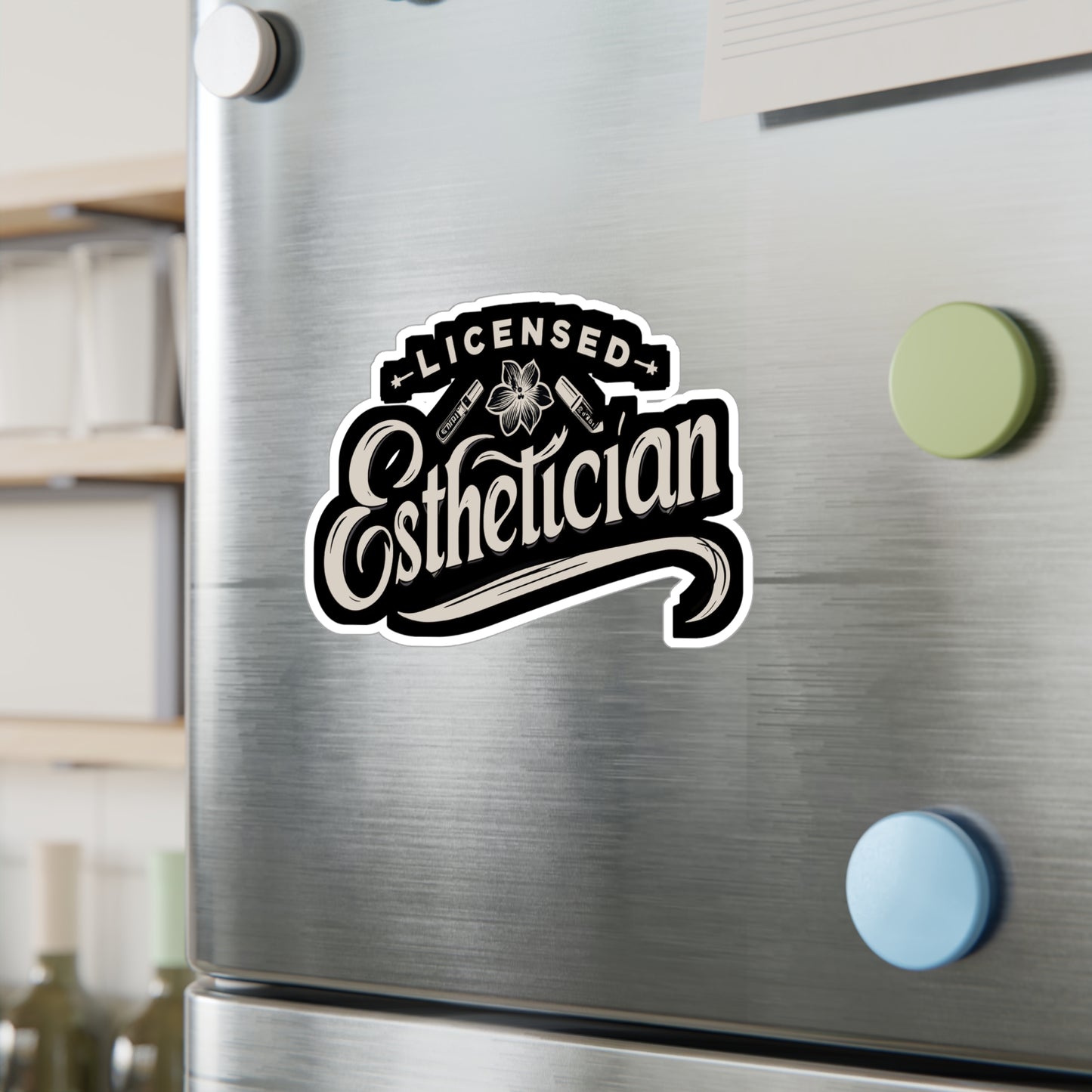 Licensed Esthetician - Beautician Sticker for Laptop Sticker. Water Bottle Sticker, Vinyl Esthetician Decal - Beautician Gift