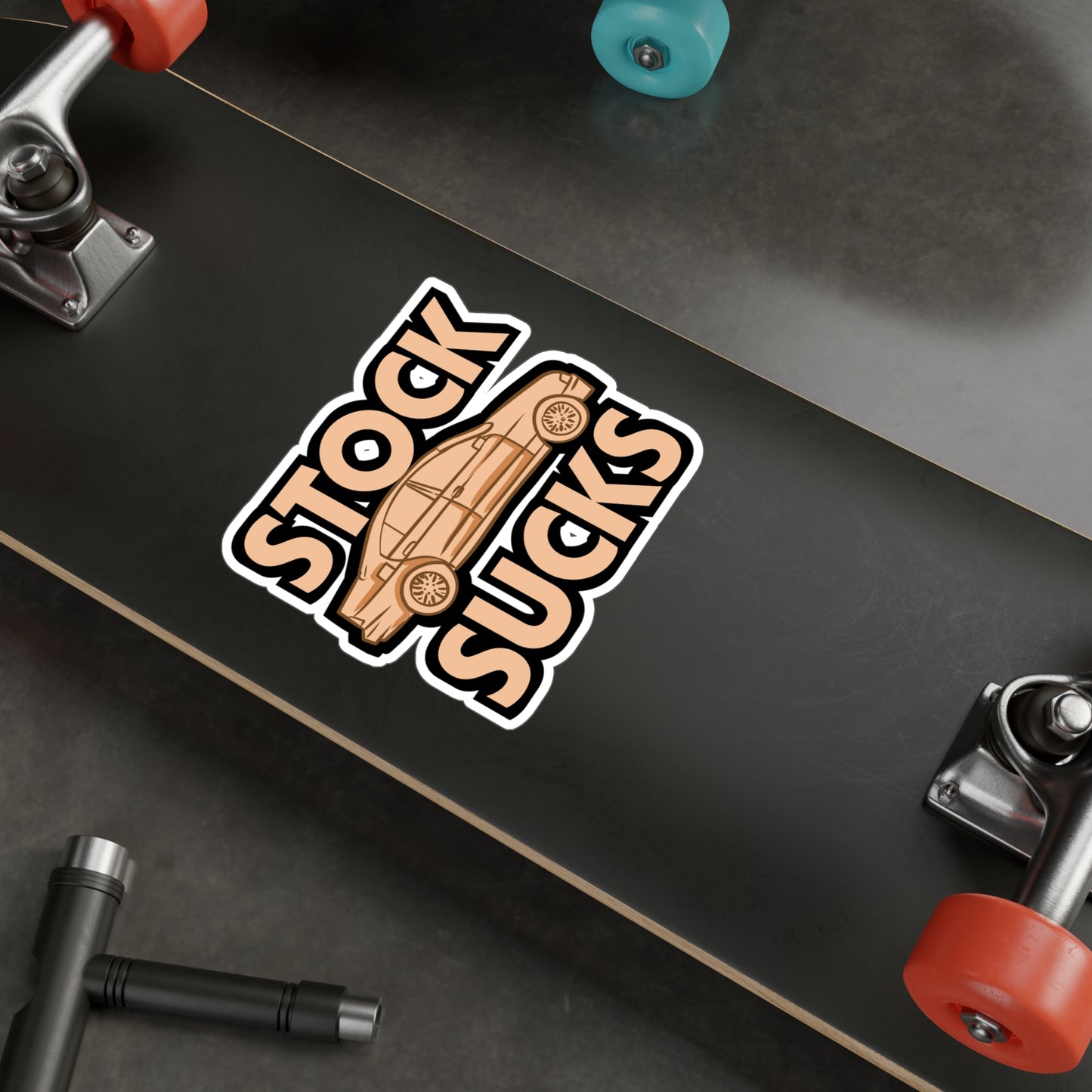 Stock Sucks - Stock Sticker for Car Window Laptop Sticker. Water Bottle Sticker, Vinyl Custom-built Decal, Engine Sticker - Stock Gift