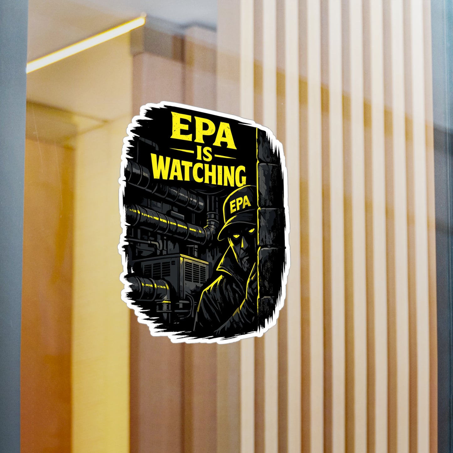 HVAC technician Sticker EPA is watching Funny HVAC Decals for Wife or Girlfriend Waterproof Vinyl for Laptop Water Bottle