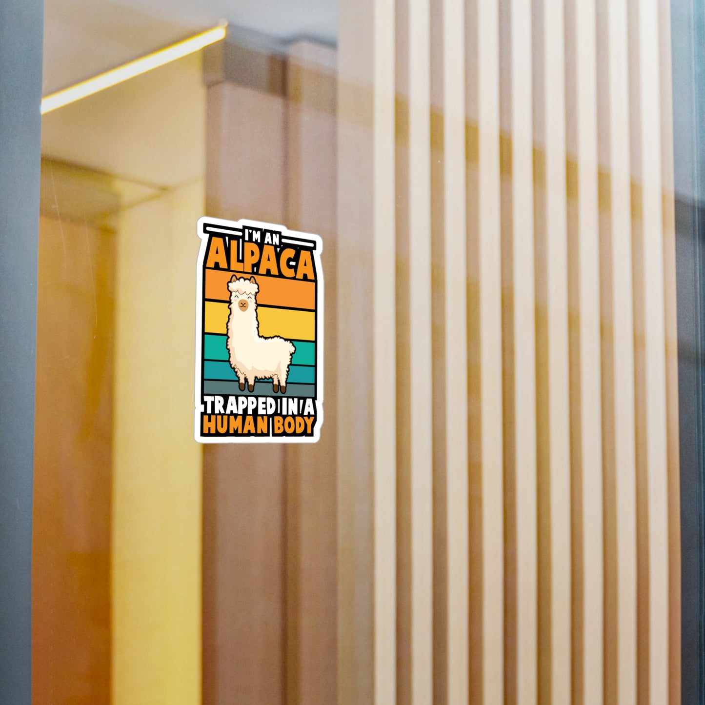 I'm an Alpaca Trappped In A Human Body - Alpaca Sticker for Laptop Sticker. Water Bottle Sticker, Vinyl Alpacas Decal - Alpaca Gift