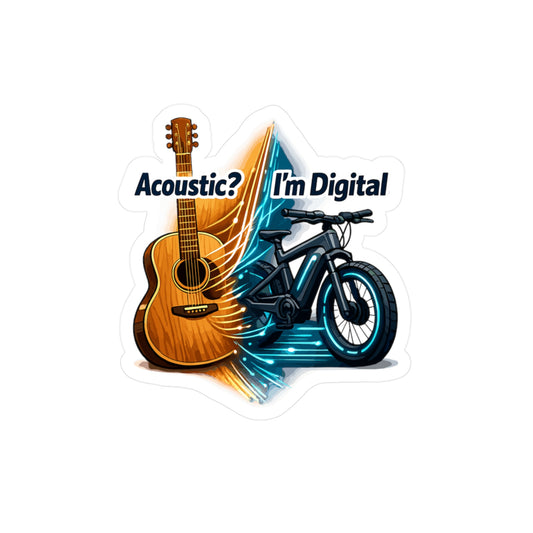 E-Bike Sticker Acoustic? I’m Digital Funny E Cycling Electric Bike Decals Waterproof Vinyl Sticker for Laptop Water Bottle
