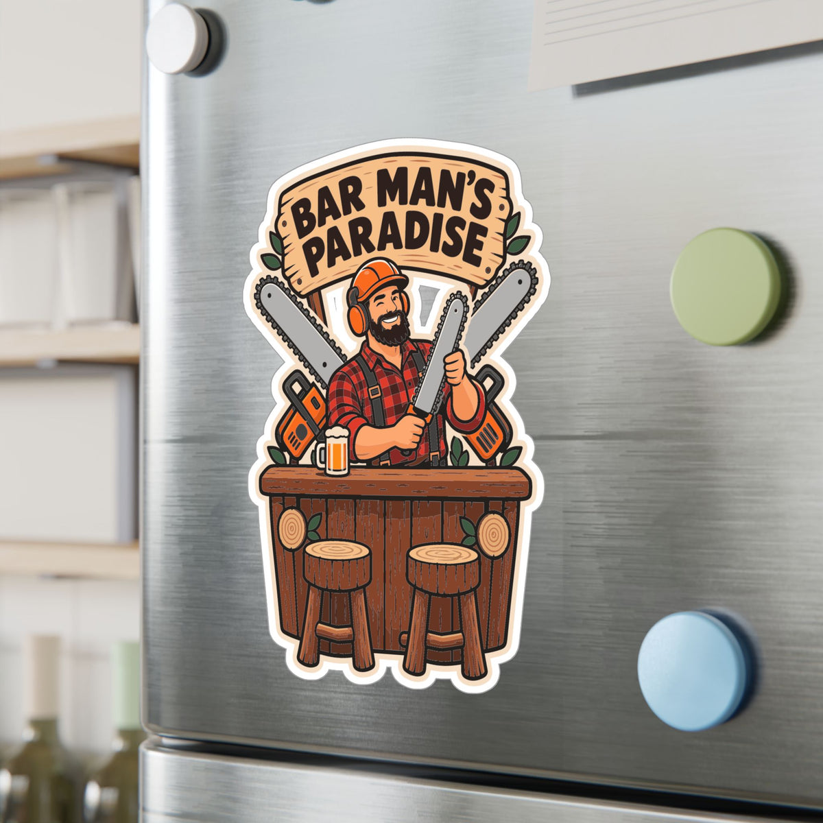 Tree Sticker "Bar Man's Paradise" for a Tree Worker or Branch Manager - Laptop and Water Bottle Decals