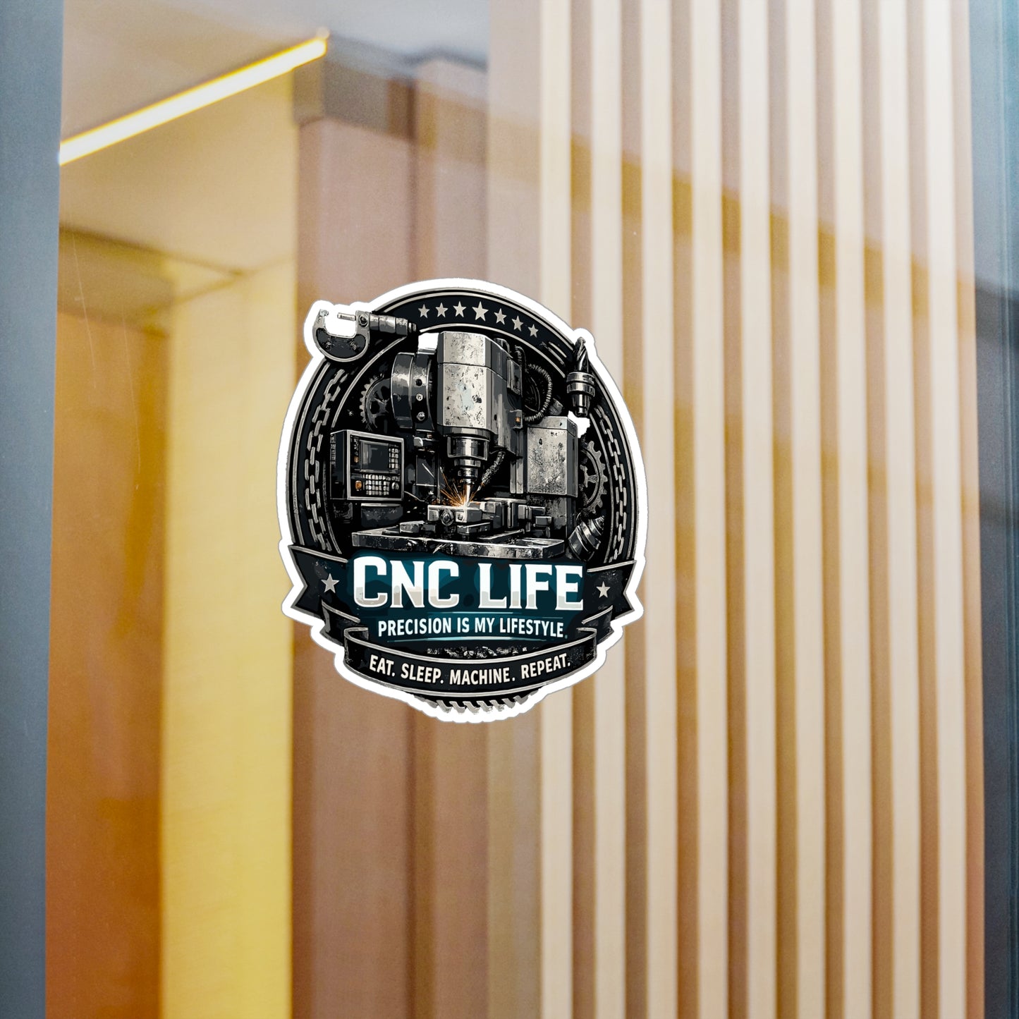 Machinist Sticker CNC Life Design – Waterproof Vinyl Decals for Laptop or Water Bottle, Numerically Controlled Machining Theme