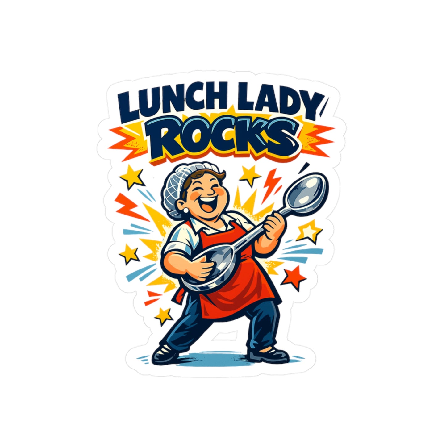 Lunch Lady Sticker Lunch Lady Rocks Cute School Canteen Vinyl Waterproof Decals for Laptop Water Bottle