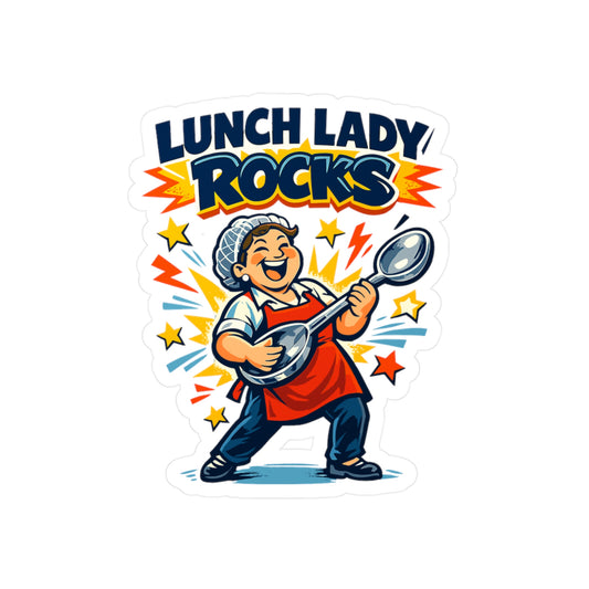 Lunch Lady Sticker Lunch Lady Rocks Cute School Canteen Vinyl Waterproof Decals for Laptop Water Bottle