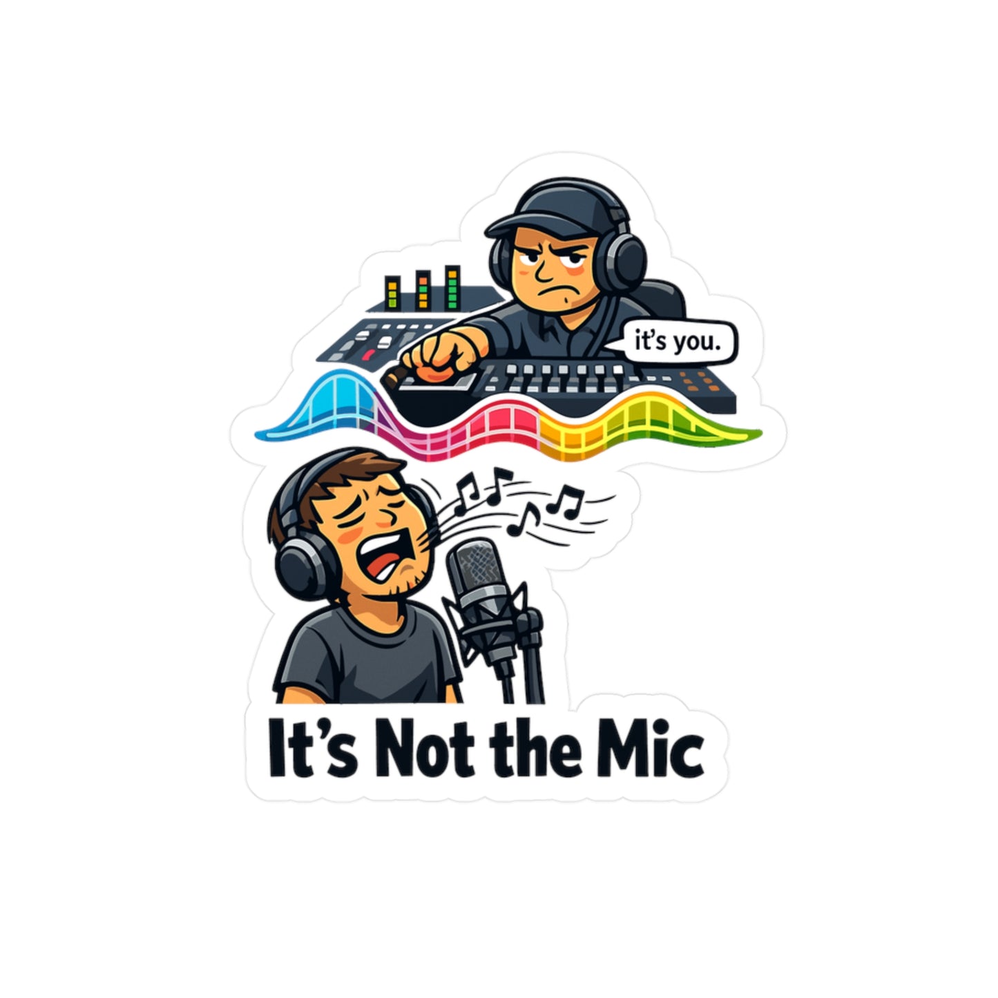 Audio Engineer Sticker “It’s Not the Mic” Funny Sound Engineer Decals Waterproof Vinyl for Laptop, Water Bottle Audio Technician Monitor Humor