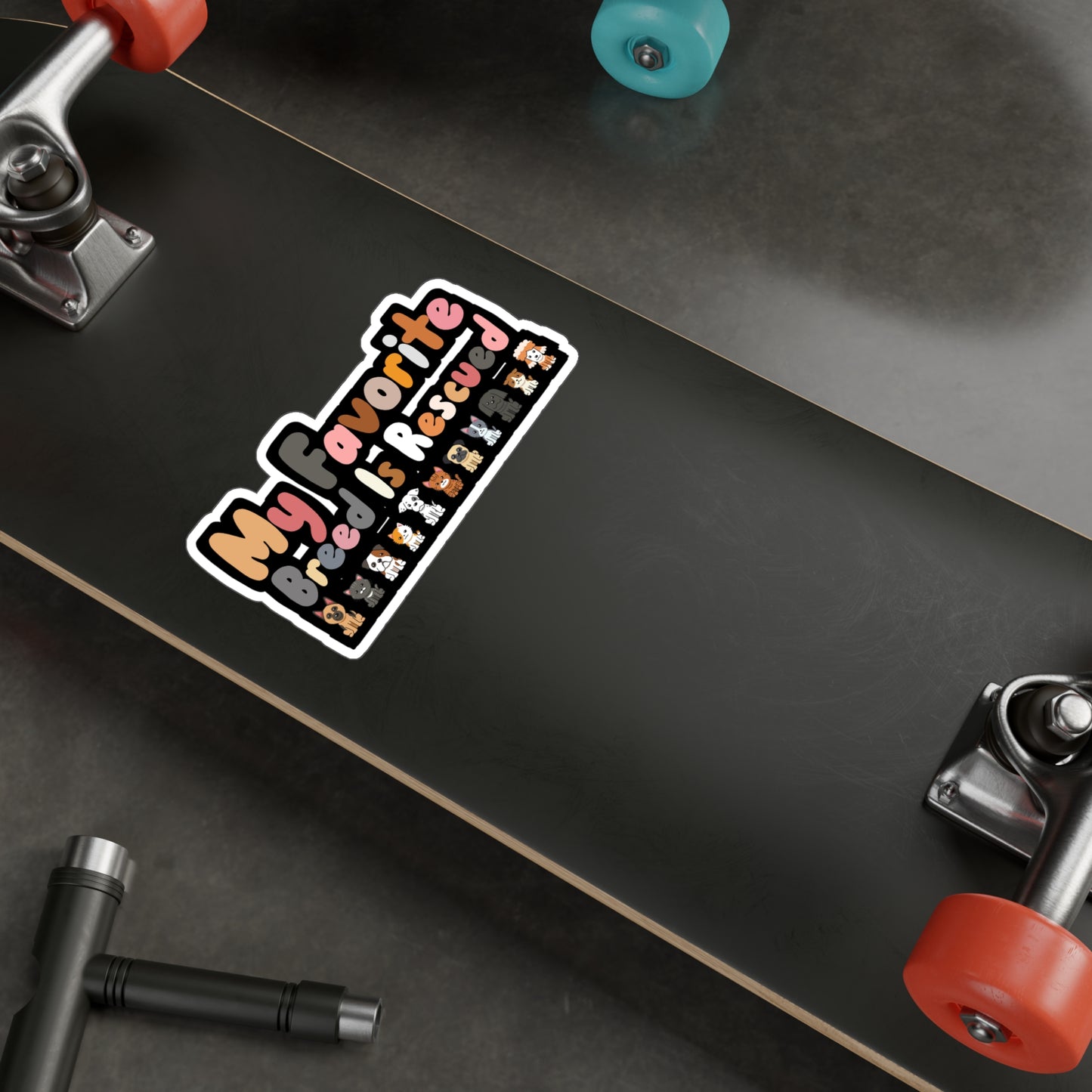 My Favorite Breed is Rescued - Animal-rescue Sticker for Car, Wall, Laptop, Window, Truck Animal-rescue Gift Vinyl Foster Decal Sticker