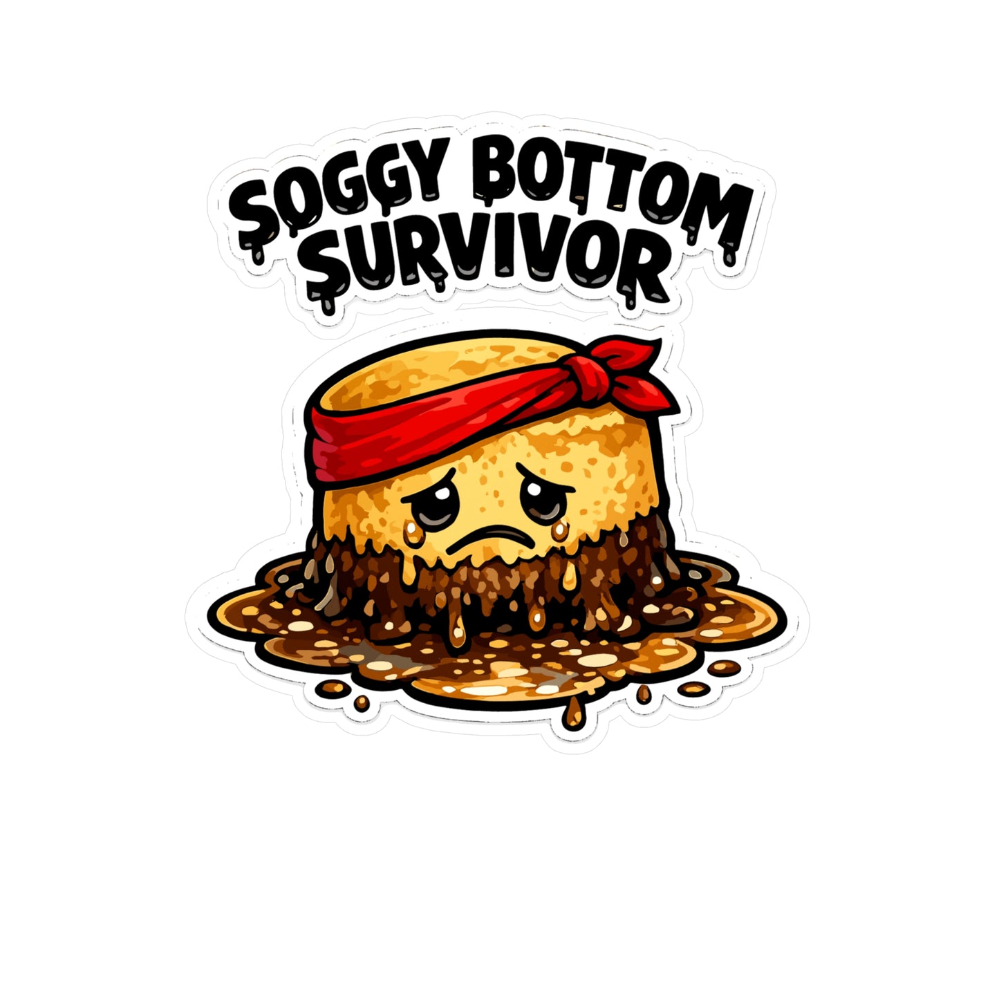 Baking Sticker Soggy Bottom Survivor Funny Sourdough Baker Decals Waterproof Vinyl for Laptop Water Bottle