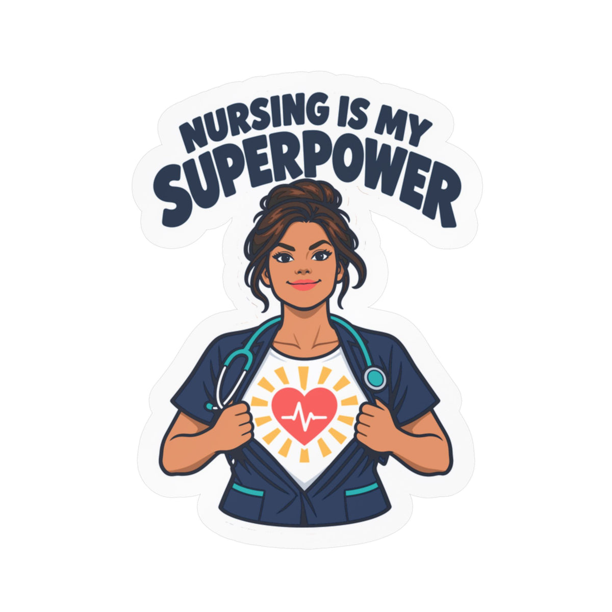 Nurse Sticker – Nursing Is My Superpower Decals for Laptop, Water Bottle, Waterproof Vinyl Gift for Nursing Student