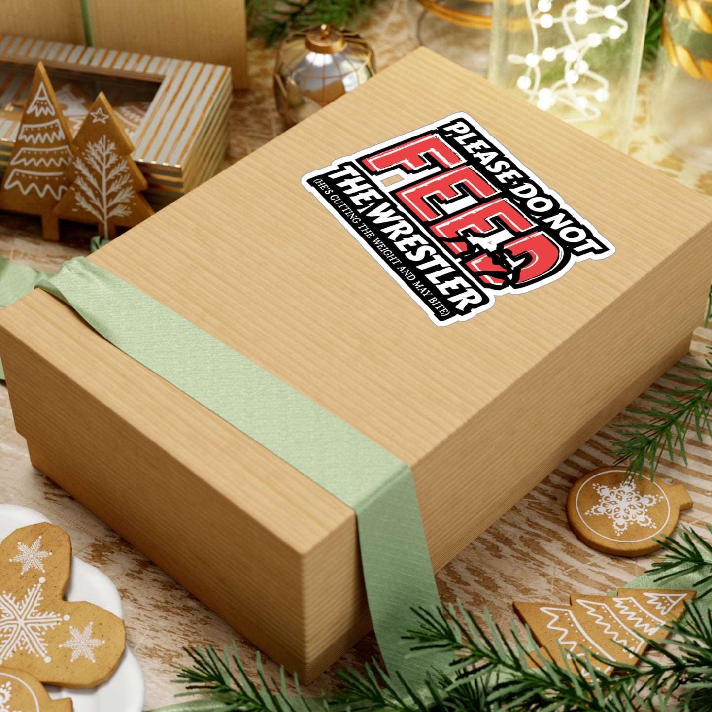 Please Do Not Feed The Wrestler He's Cutting Weight And May Bite - Wrestle Sticker for Wall, Laptop, Window, Truck, Car Wrestle Gift Vinyl Wrestling Decal Sticker