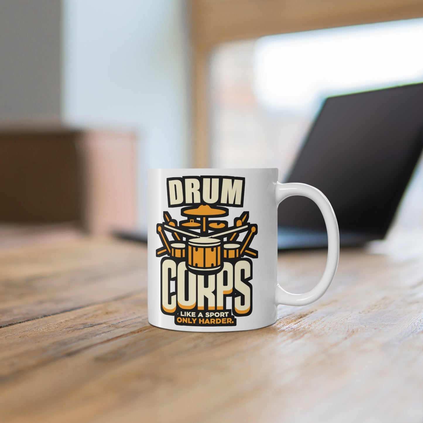 Drum Corps Like a sport, only harder - Audio-engineer Mug for Coffee 11oz. Audio-engineer Cup, White ceramic, Monitor Mug - Audio-engineer Gift