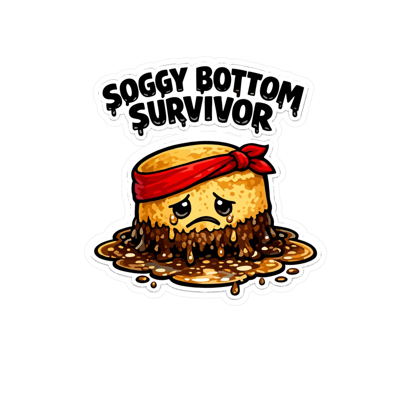 Baking Sticker Soggy Bottom Survivor Funny Sourdough Baker Decals Waterproof Vinyl for Laptop Water Bottle