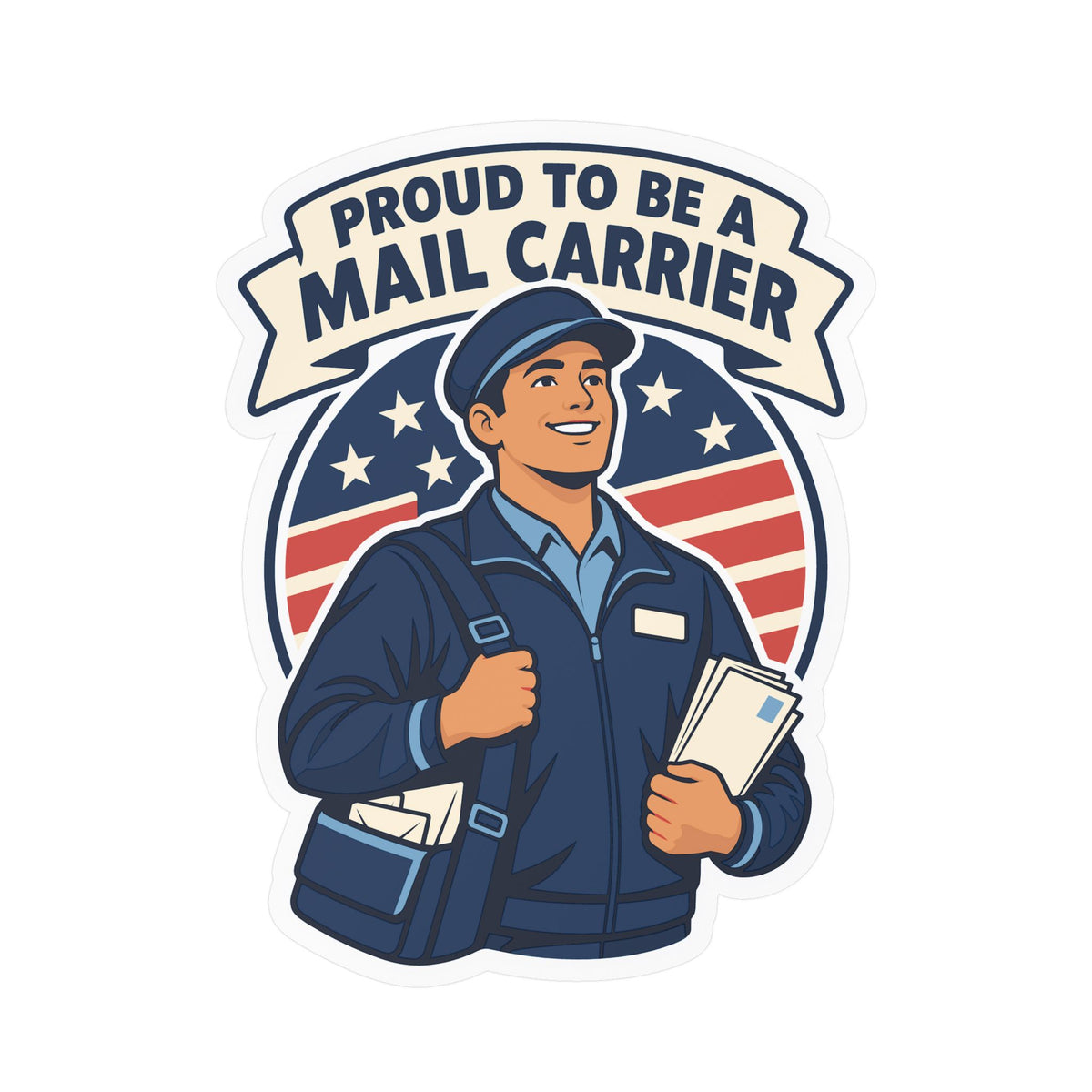 Postal Worker Sticker – Proud to Be a Mail Carrier Decals for Laptop, Water Bottle, Waterproof Vinyl