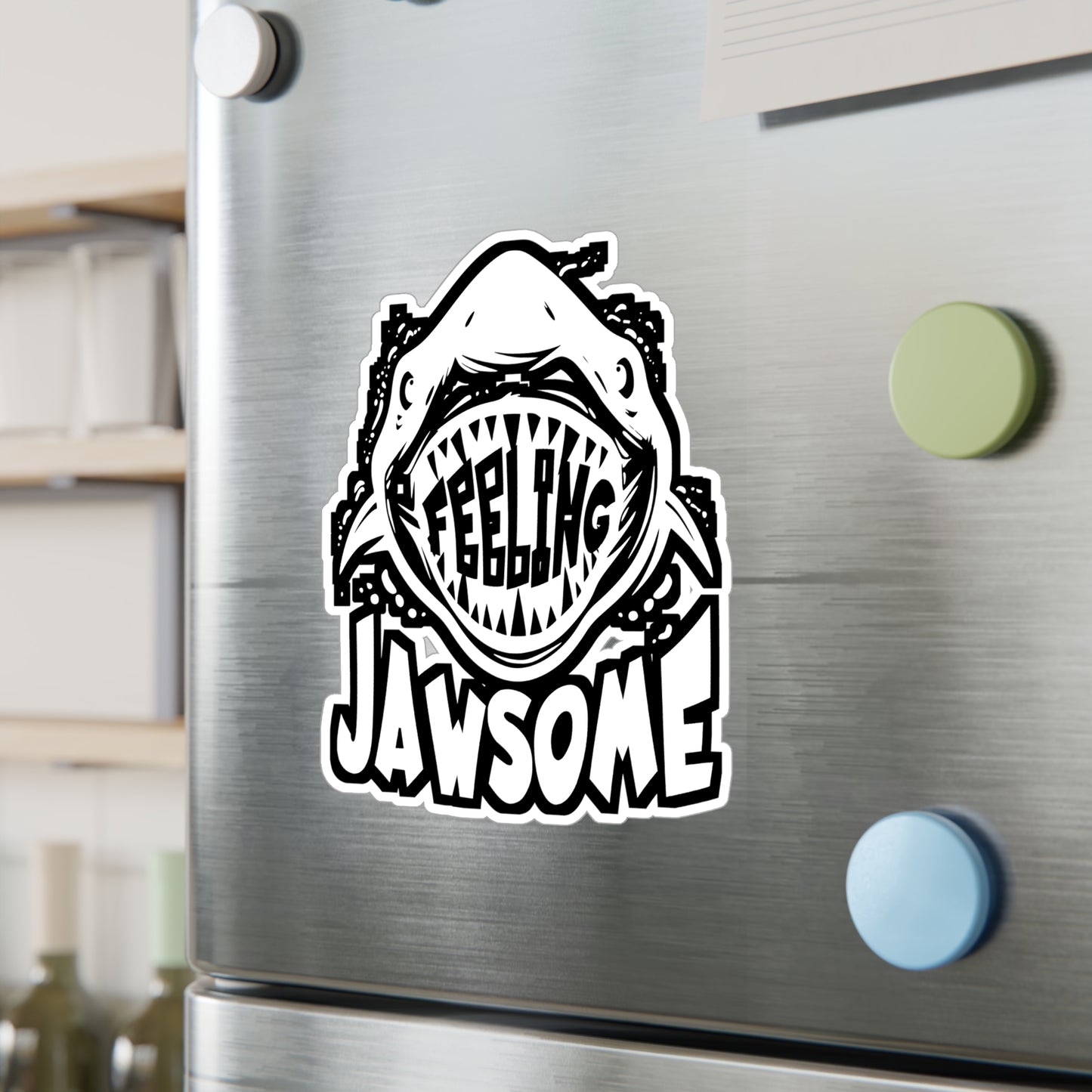 Feeling Jawesome - Sharks Sticker for Car Window Laptop Sticker. Water Bottle Sticker, Vinyl Marine Decal, Jaws Sticker - Sharks Gift