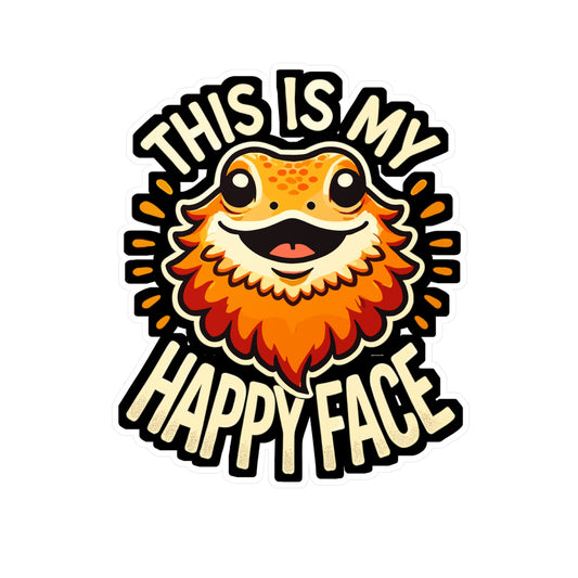 This Is My Happy Face - Lizards Sticker for Laptop Sticker. Water Bottle Sticker, Vinyl Beardies Decal - Lizards Gift