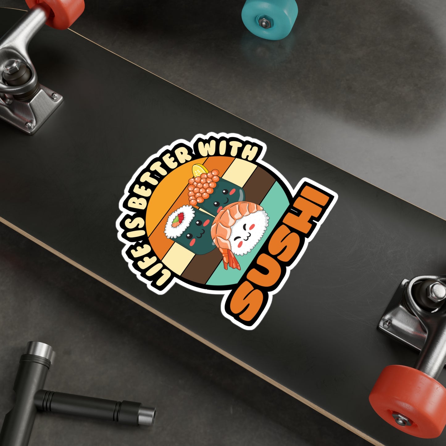 Life Is Better With Sushi - Japan Sticker for Laptop Sticker. Water Bottle Sticker, Vinyl Japanese Decal - Japan Gift