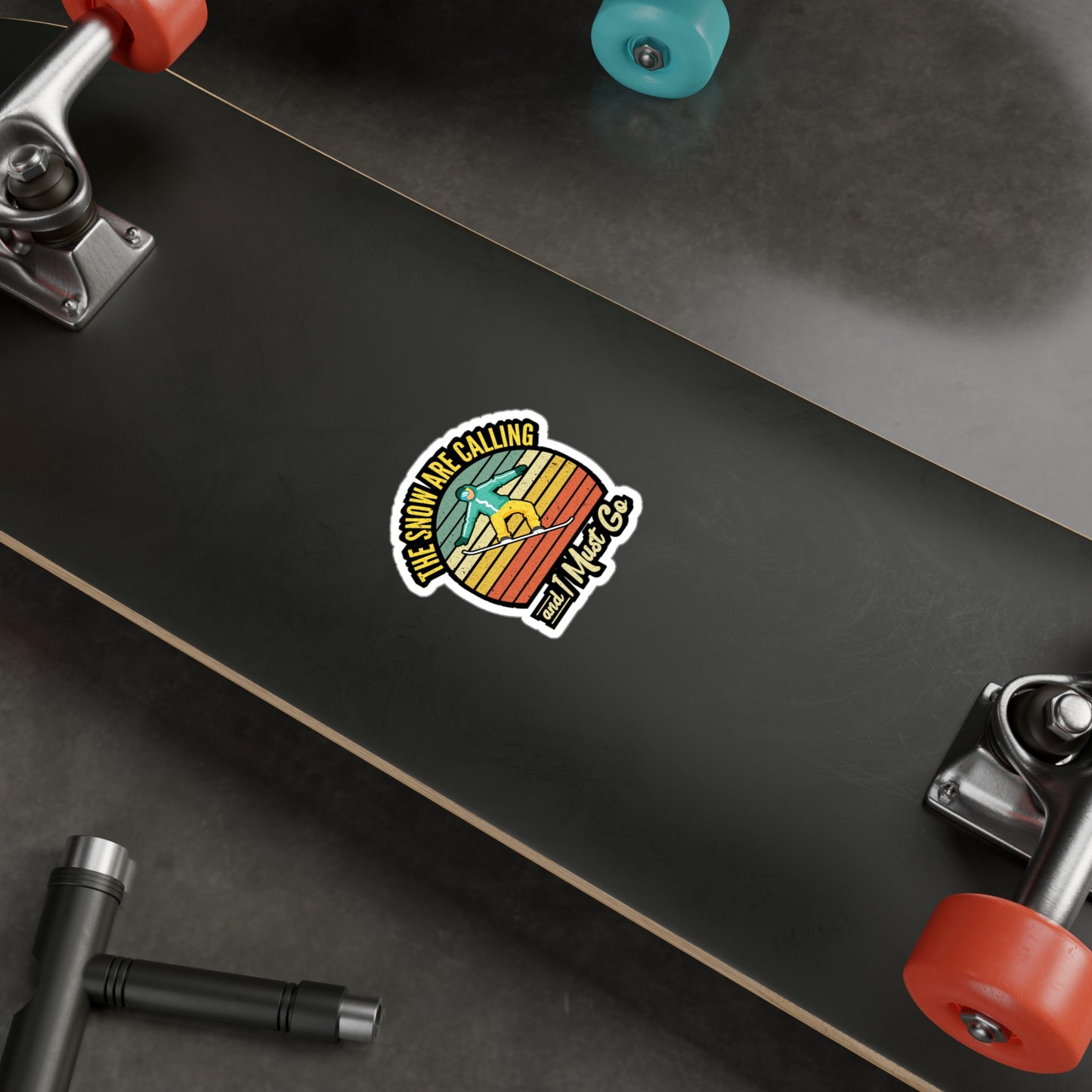 The Snow Are Calling and i Must Go - Snowboarding Sticker for Laptop Sticker. Water Bottle Sticker, Vinyl Snowboarders Decal - Snowboarding Gift