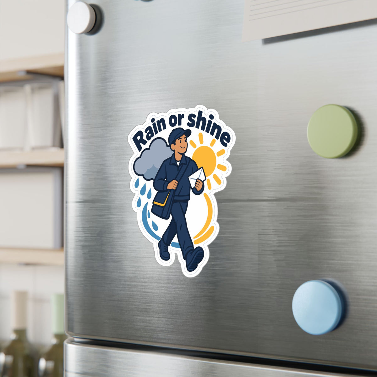 Postal Worker Sticker Rain or Shine Decals for Rural Carrier Mailbox, Waterproof Vinyl for Laptop and Water Bottle