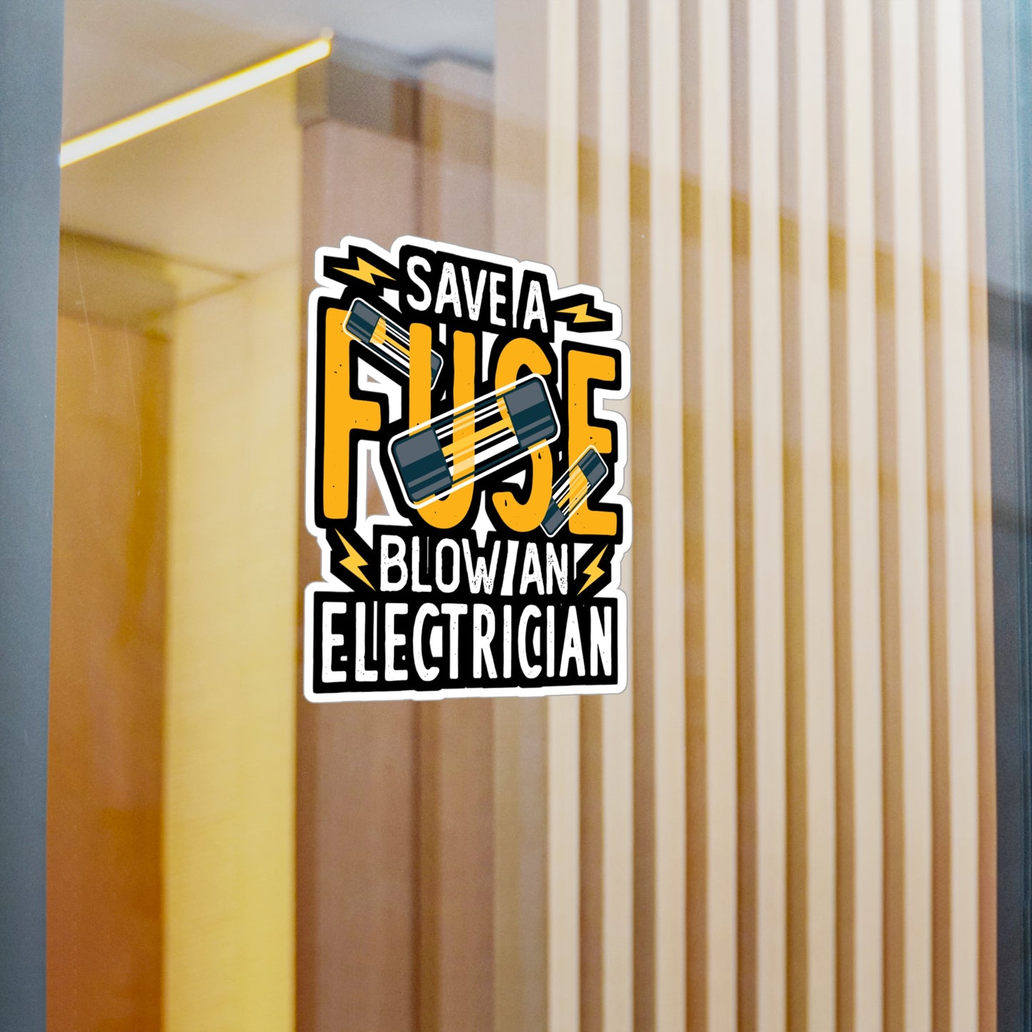 Save A Fuse Blow An Electrician - Electrician Sticker for Laptop Sticker. Water Bottle Sticker, Vinyl Stripper Decal - Electrician Gift