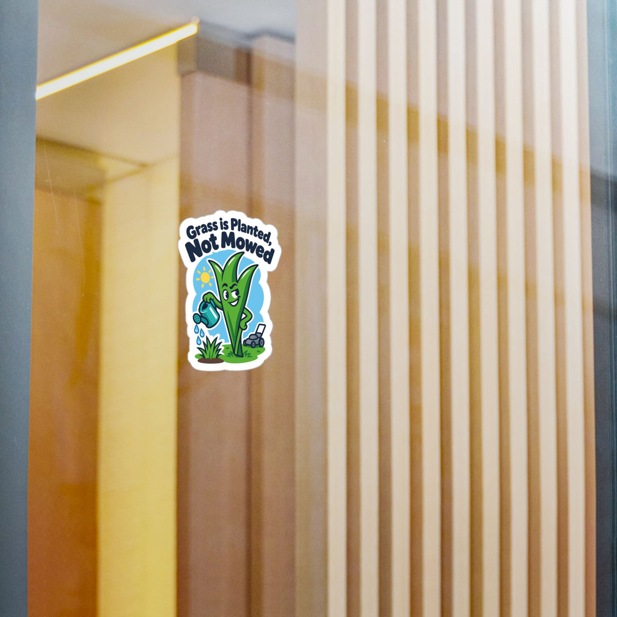 Plants Sticker - Grass is Planted, Not Mowed - Nature-Inspired Dandelion decals for Laptop or Water Bottle, Friendship Gift