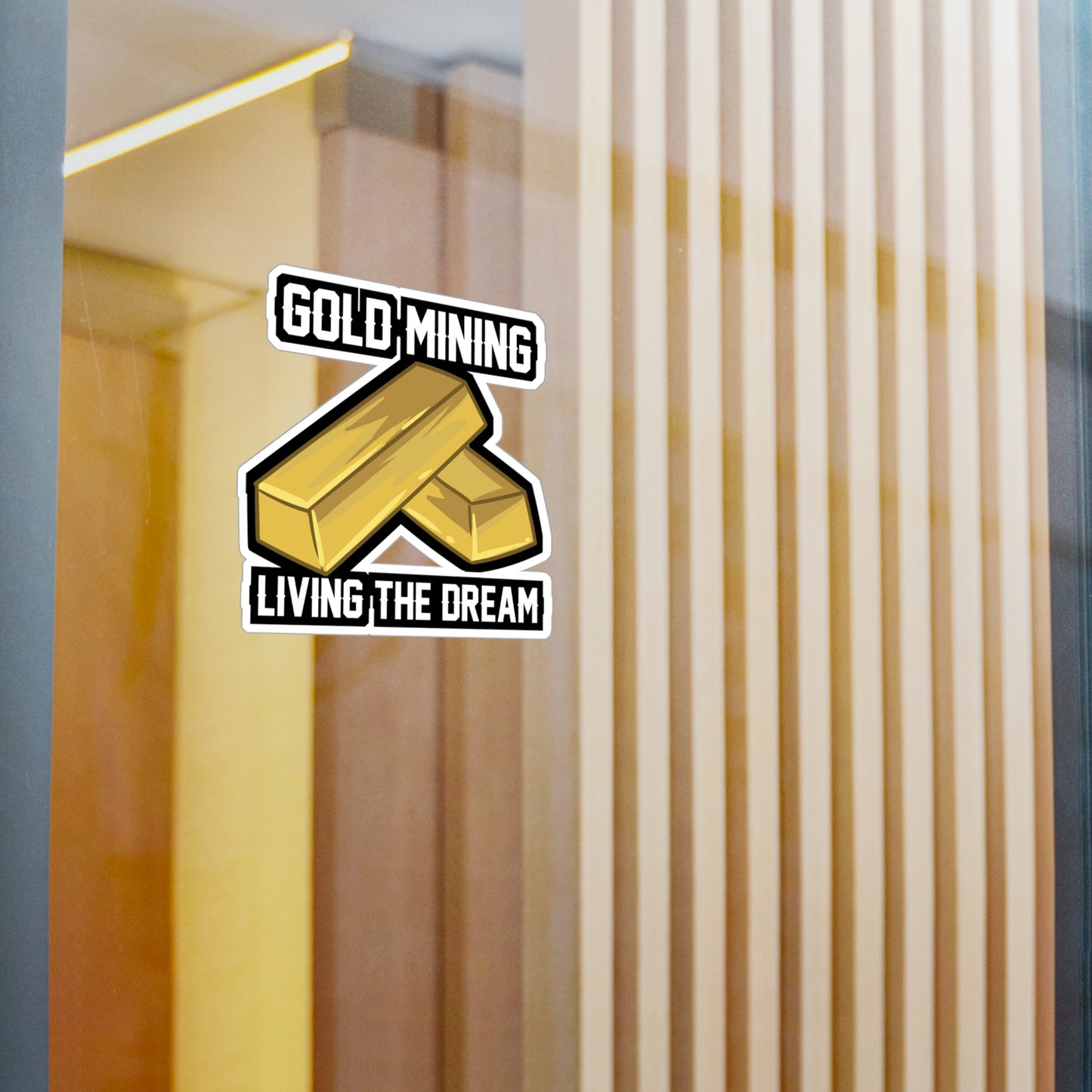 Gold Mining Living The Dream - Gold-panning Sticker for Laptop Sticker. Water Bottle Sticker, Vinyl Panning Decal - Gold-panning Gift