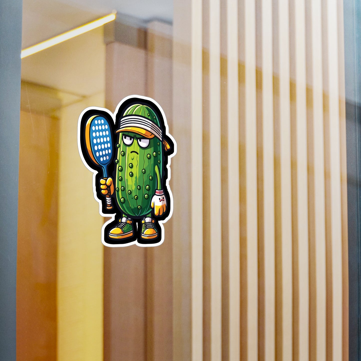 Cucumber Pickleball Player - Pickleball Sticker for Laptop Sticker. Water Bottle Sticker, Vinyl Dink Decal - Pickleball Gift
