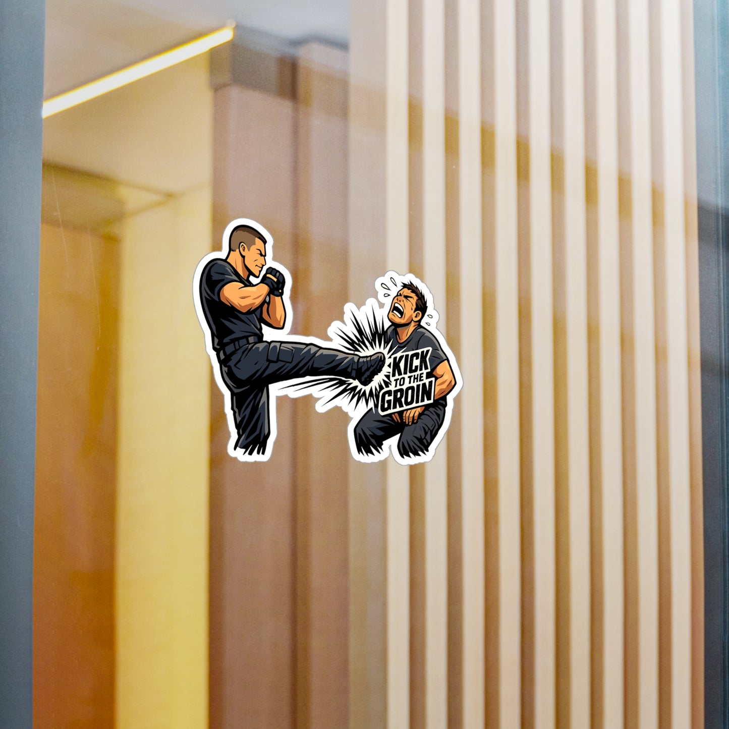 Krav Maga Sticker Kick to the Groin Design – Waterproof Vinyl sticker decals for Laptop, Water Bottle, Martial Arts Self Defense Fitness