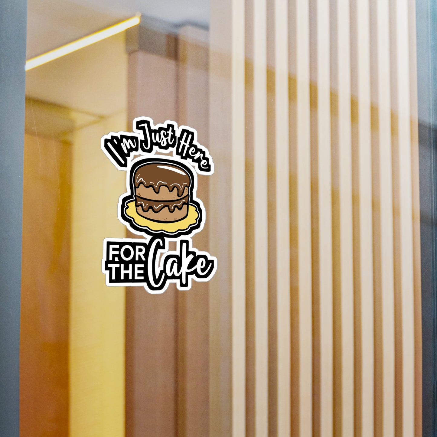 I'm Just Here For The Cake - Baking Sticker for Laptop Sticker. Water Bottle Sticker, Vinyl Whisk Decal - Baking Gift