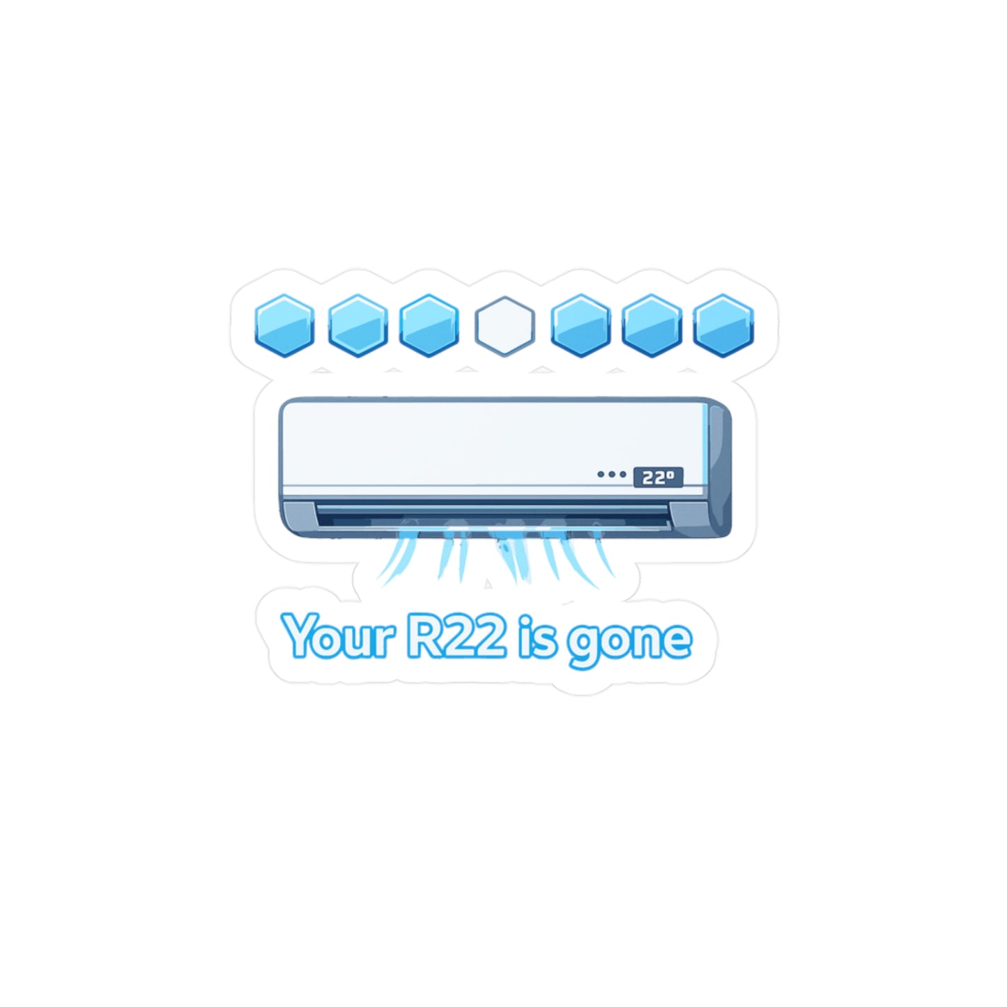 HVAC technician Sticker "Your R22 is gone" Waterproof Vinyl Decals for Laptop, Water Bottle, Gift for Wife or Girlfriend
