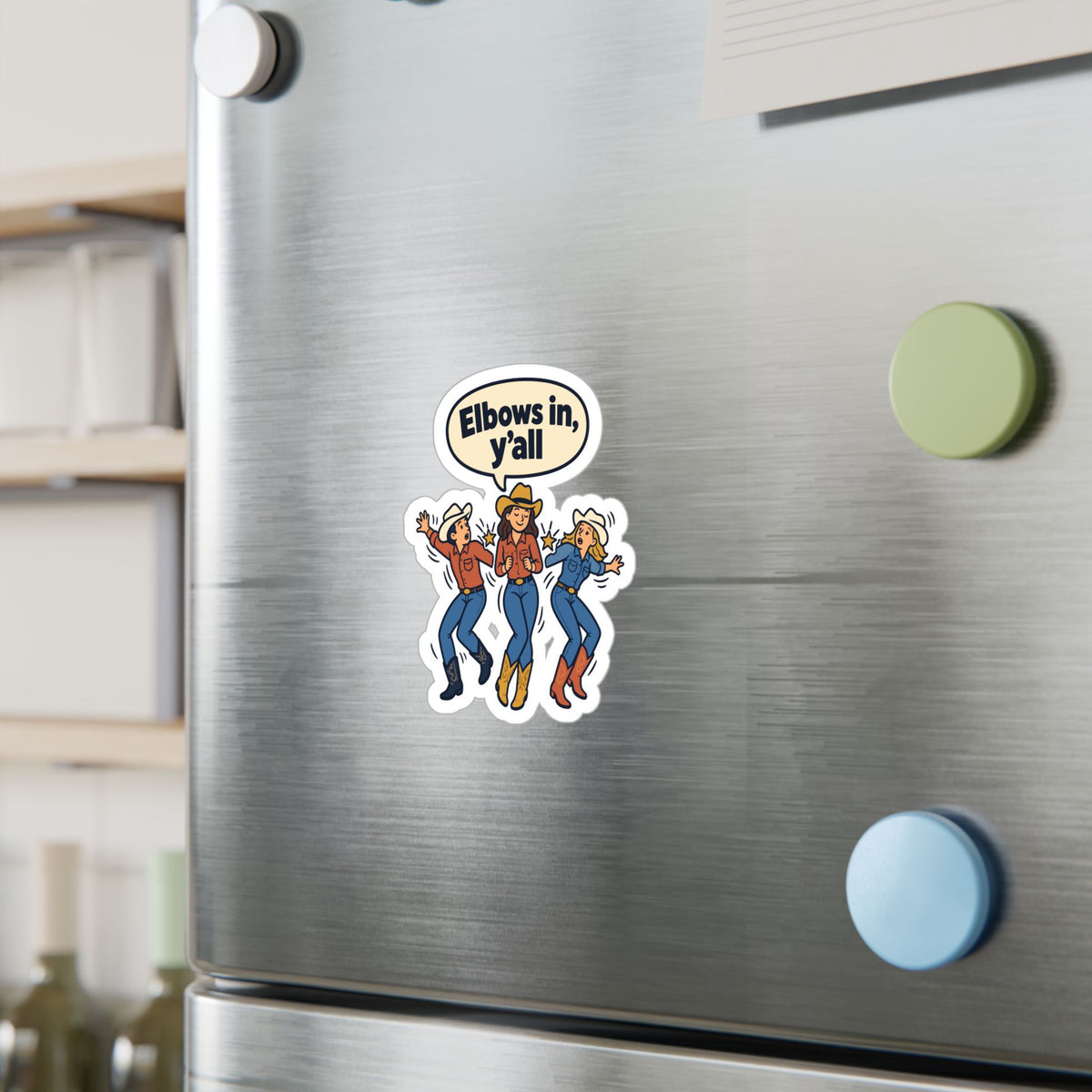 Line Dance Sticker - Elbows in, y’all - Western Country Life Design for Dancers, Laptop and Water Bottle Decals