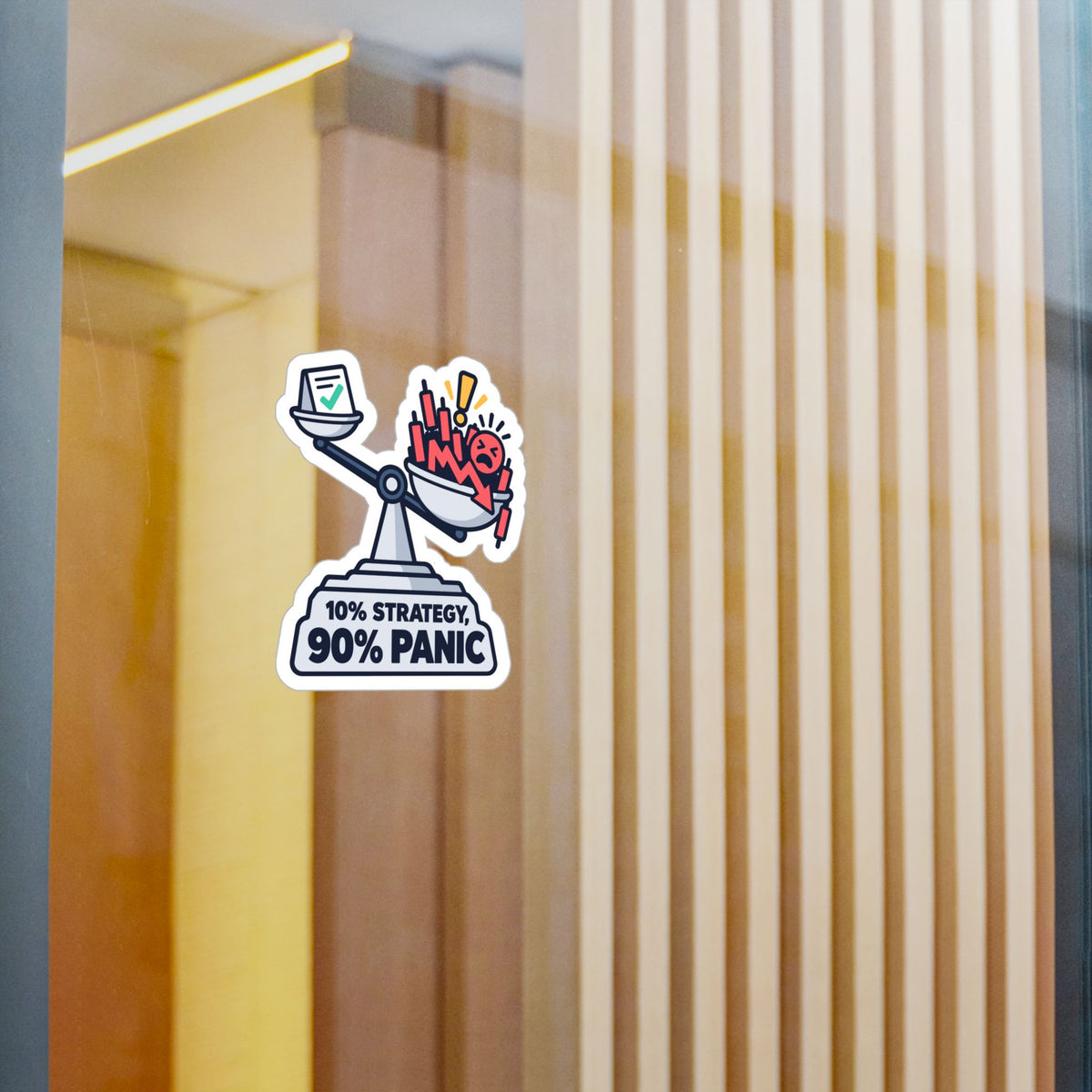 Day Trading Sticker - 10% Strategy, 90% Panic - Funny Stock Market and Forex Trader Decals for Laptop or Water Bottle