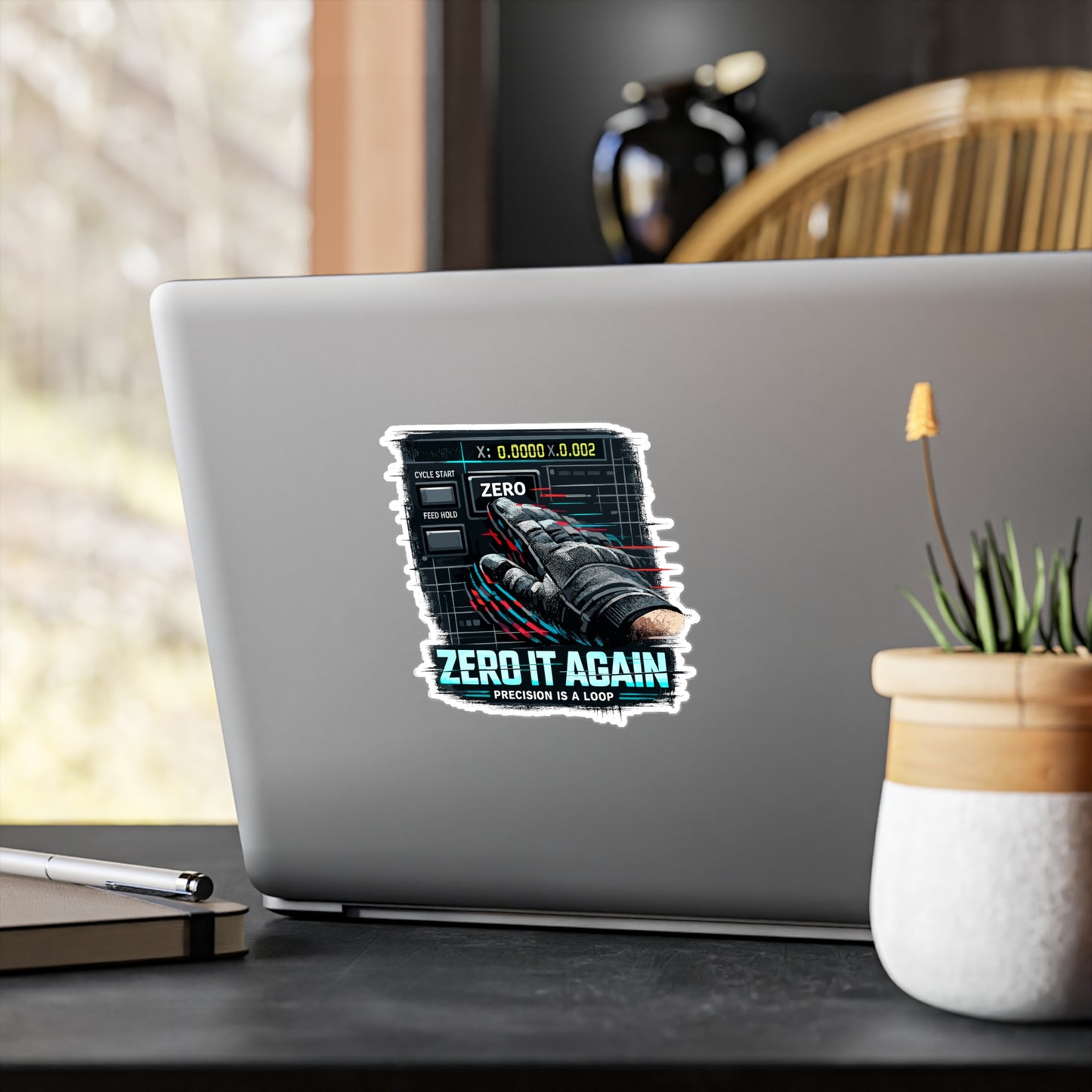 Machinist Sticker Zero It Again CNC Machining Numerically Funny Vinyl Decals Waterproof for Laptop Tool Box