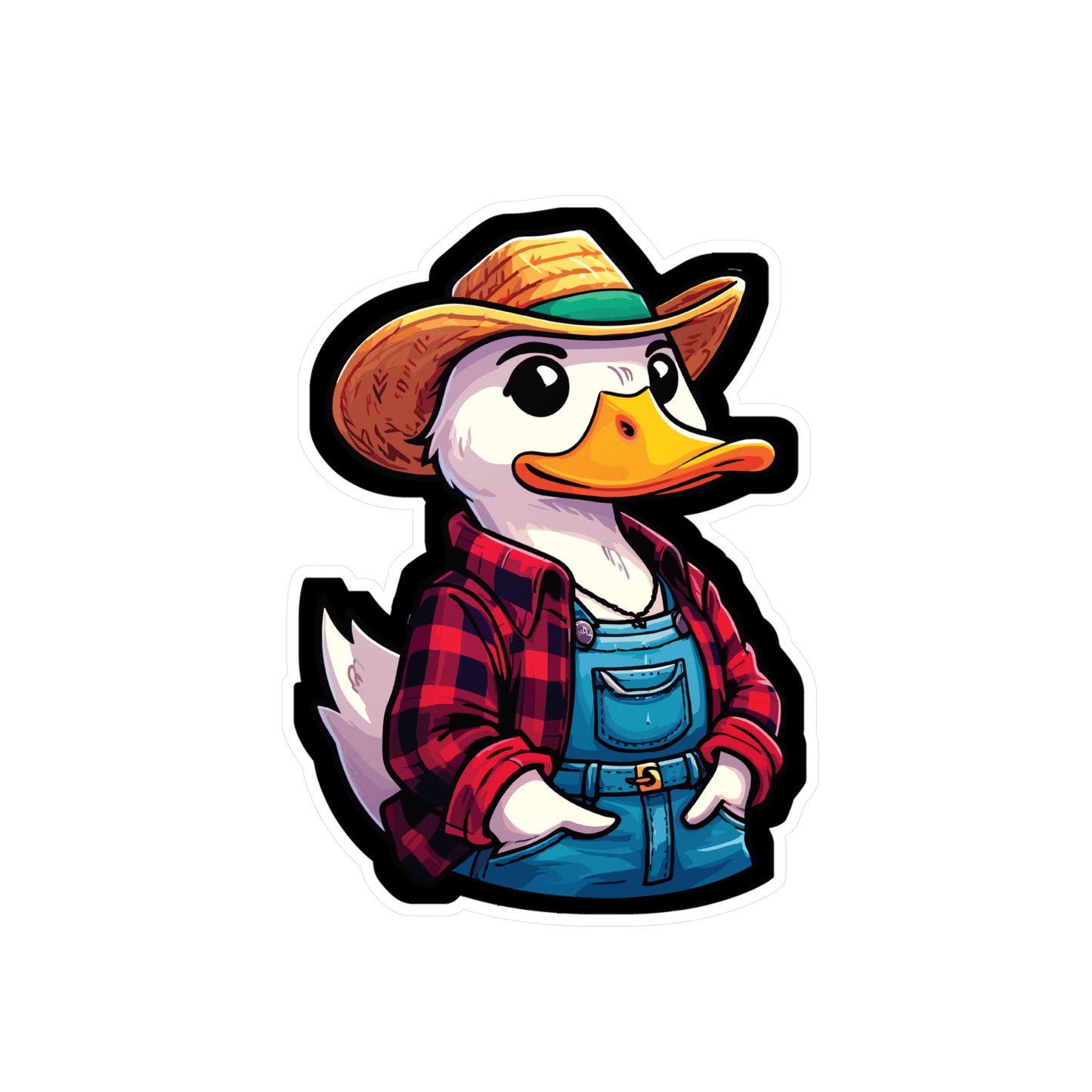 Farmer Duck - Duck Sticker for Car Laptop Sticker. Water Bottle Sticker, Vinyl Farmer Decal, Western Sticker - Duck Gift