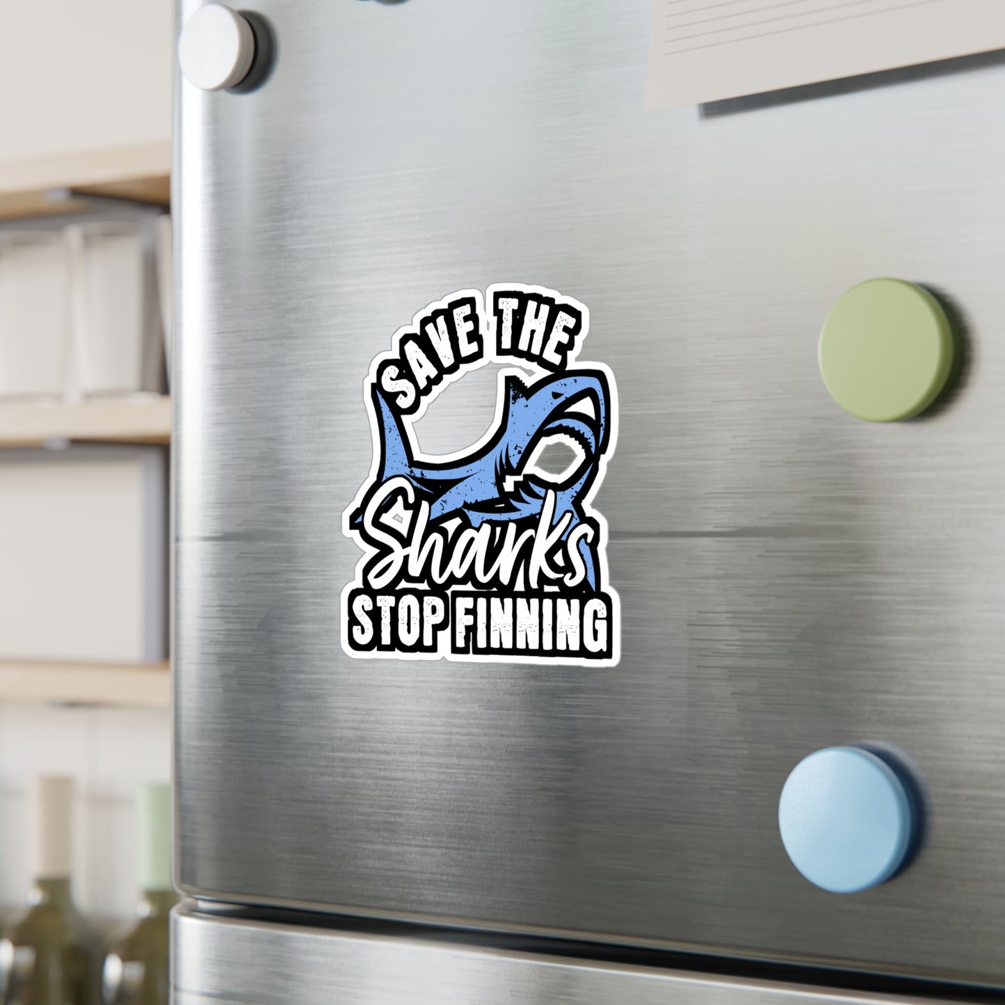 Save The Sharks Stop Finning - Sharks Sticker for Laptop Sticker. Water Bottle Sticker, Vinyl Marine Decal - Sharks Gift