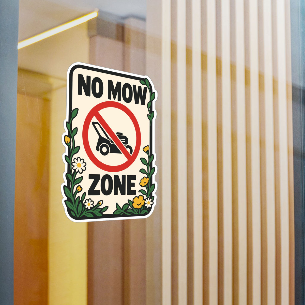 Plants Sticker "No Mow Zone" – Dandelion Decals for Laptop and Water Bottle, Friendship Gift for Nature Lovers