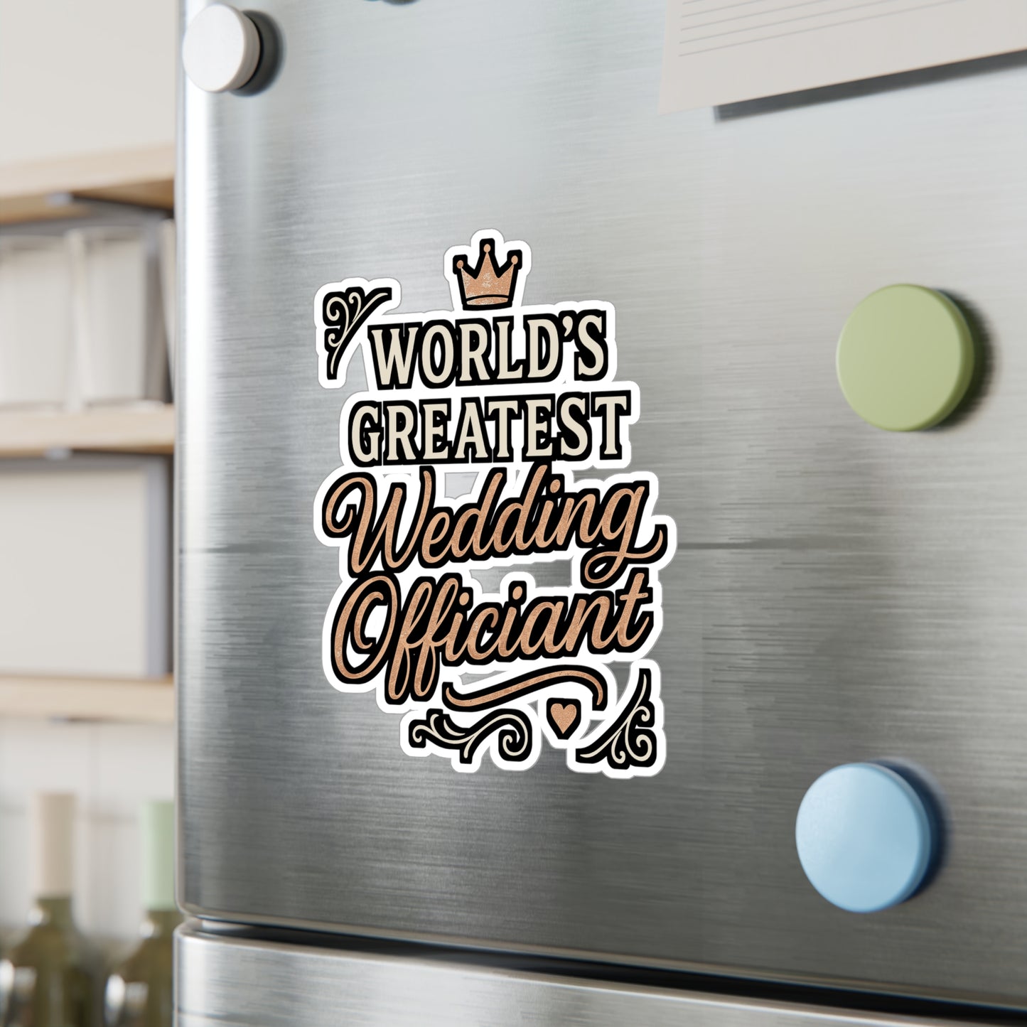World’s Greatest Wedding Officiant – Wedding Officiant Sticker for Laptop, Water Bottle, Vinyl Decal | Marriage Gift, Ceremony Keepsake