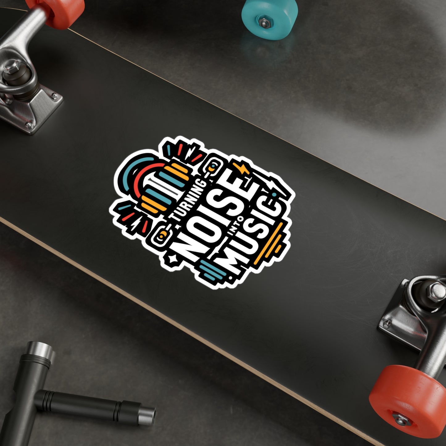 Turning noise into music - Audio-engineer Sticker for Laptop Sticker. Water Bottle Sticker, Vinyl Monitor Decal - Audio-engineer Gift