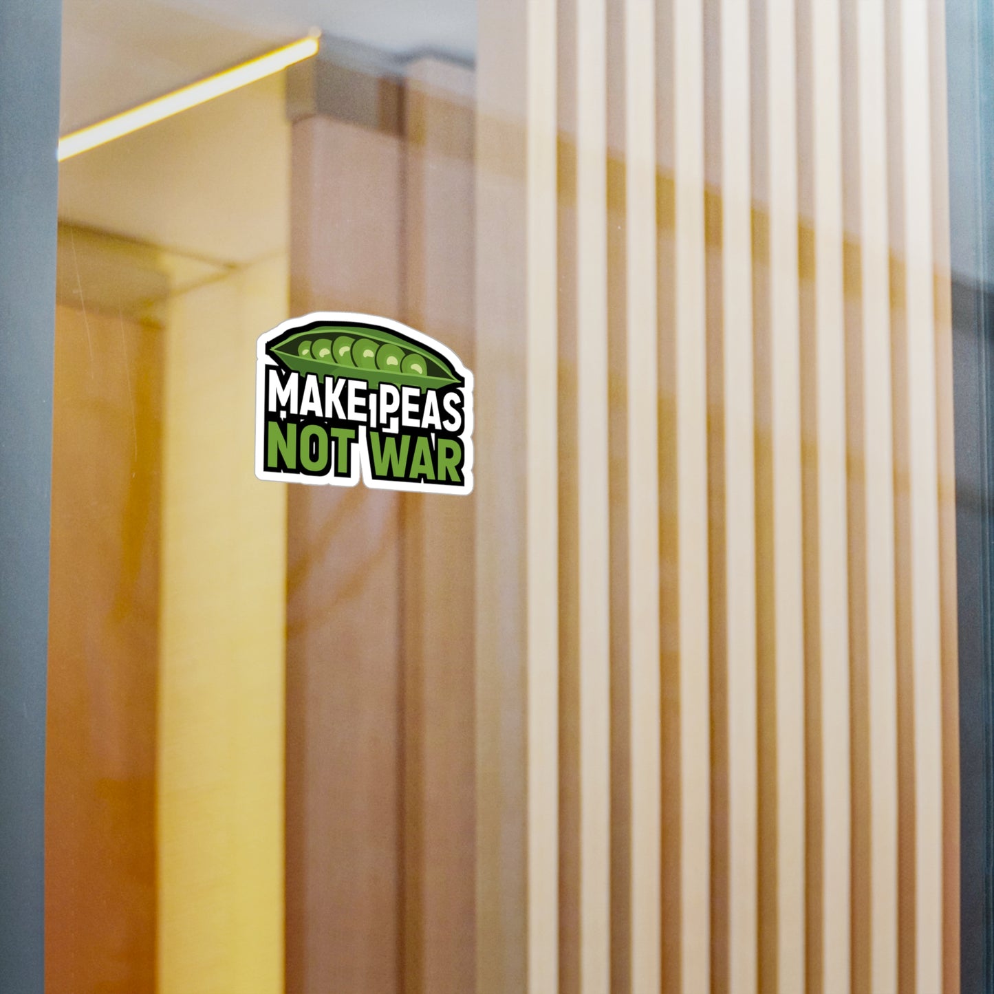 Make peas, not war - Plant-based Sticker for Laptop Sticker. Water Bottle Sticker, Vinyl Vegan Decal - Plant-based Gift