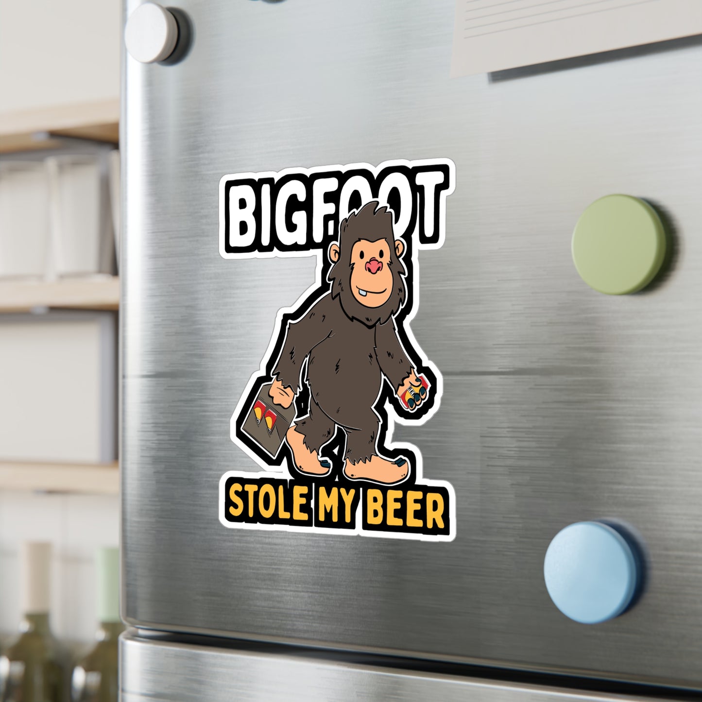 Bigfoot Stole My Beer - Beer Sticker for Car Window Laptop Sticker. Water Bottle Sticker, Vinyl Drinking Decal, Liquor Sticker - Beer Gift