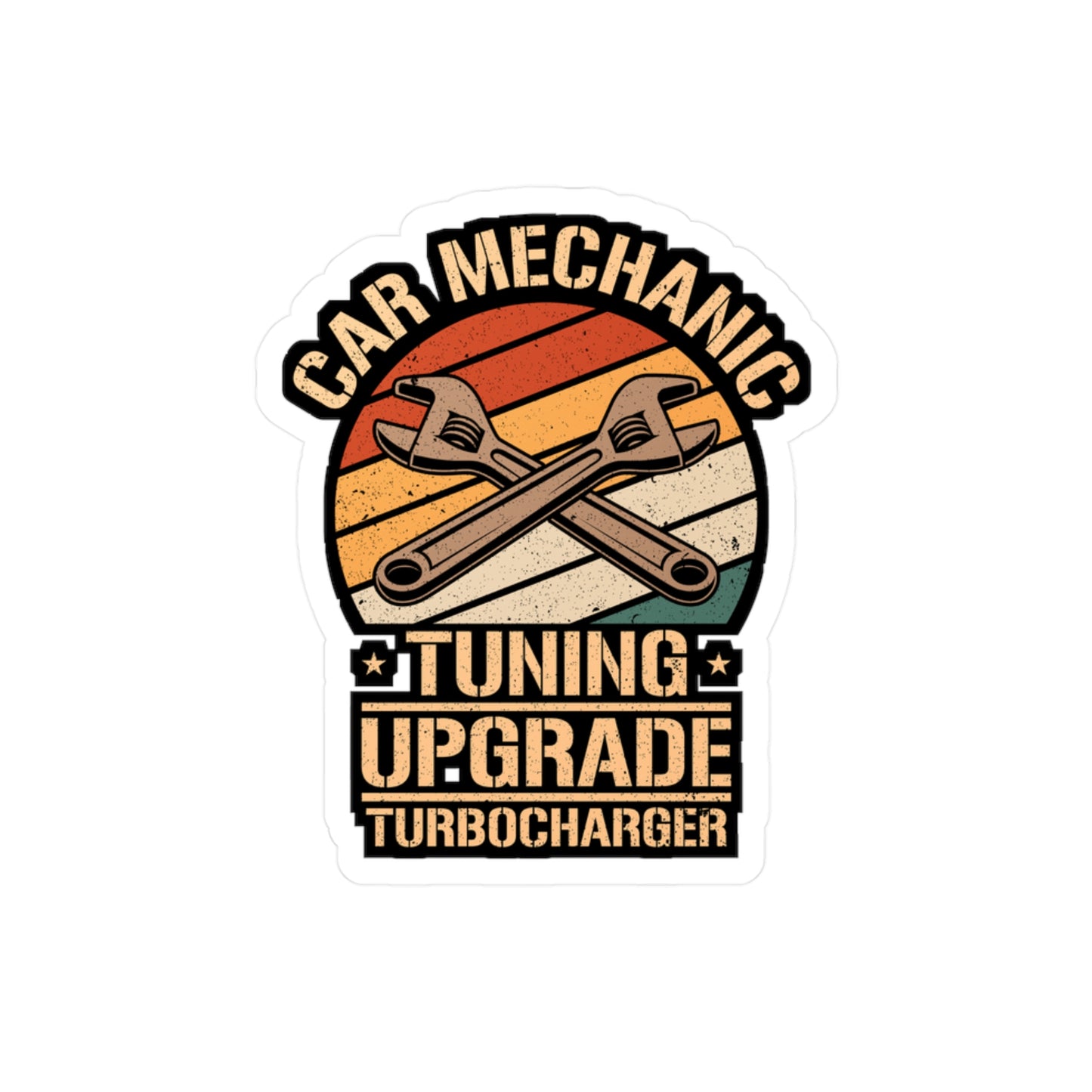 Car Mechanic Tuning Upgrade Turbocharger - Car mechanic job Sticker for Laptop Sticker. Water Bottle Sticker, Vinyl Car mechanic Decal - Car mechanic job Gift