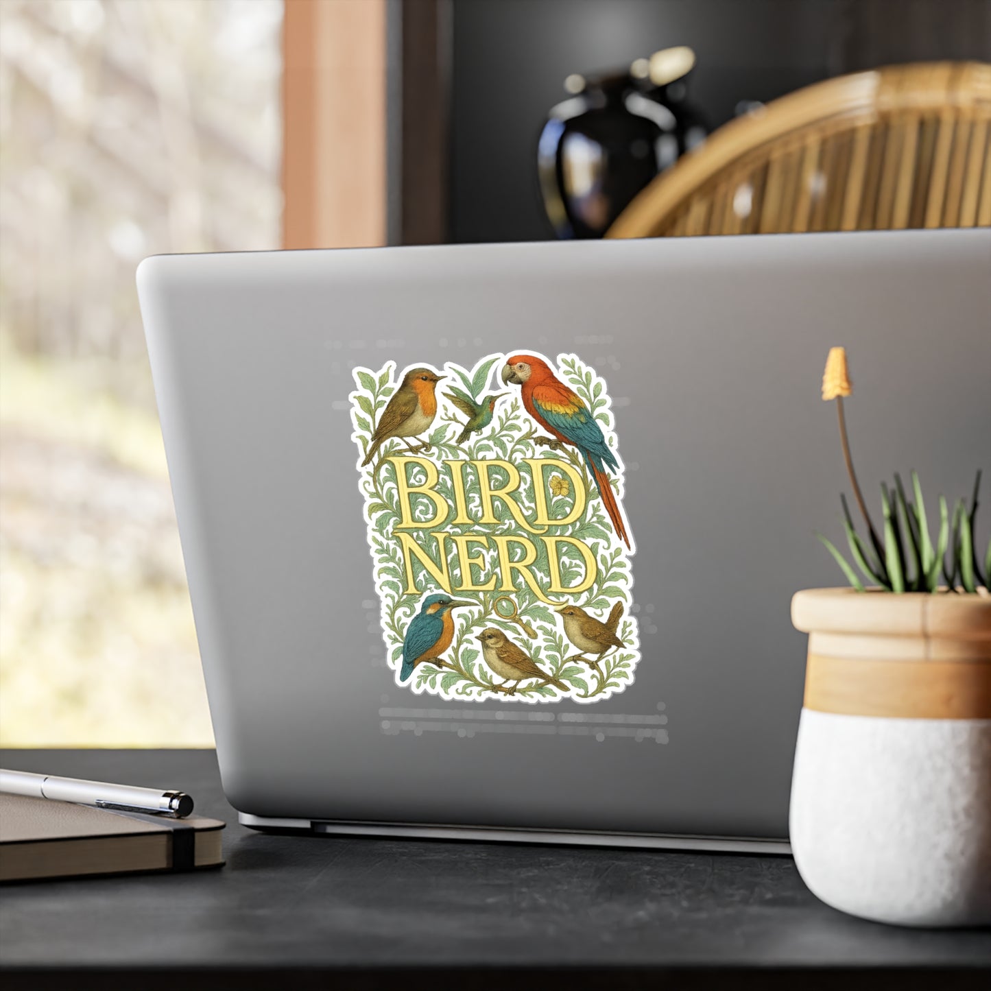 Ornithology Sticker "Bird Nerd" Decals – Birdwatching Gift, Vinyl Feathers Migration for Laptop, Water Bottle, Waterproof