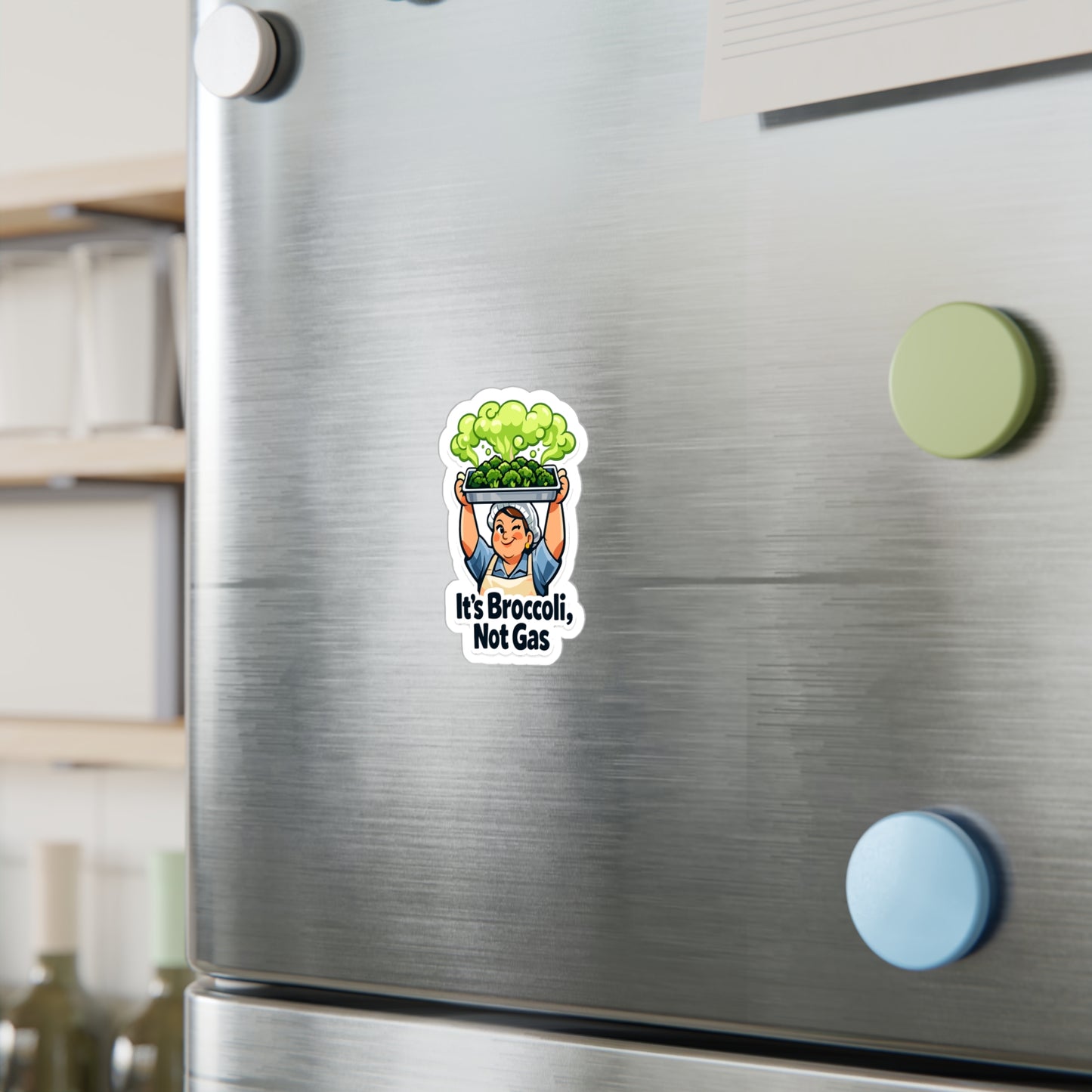 Lunch Lady Sticker It's Broccoli, Not Gas Funny School Canteen Decals Waterproof Vinyl for Laptop Water Bottle