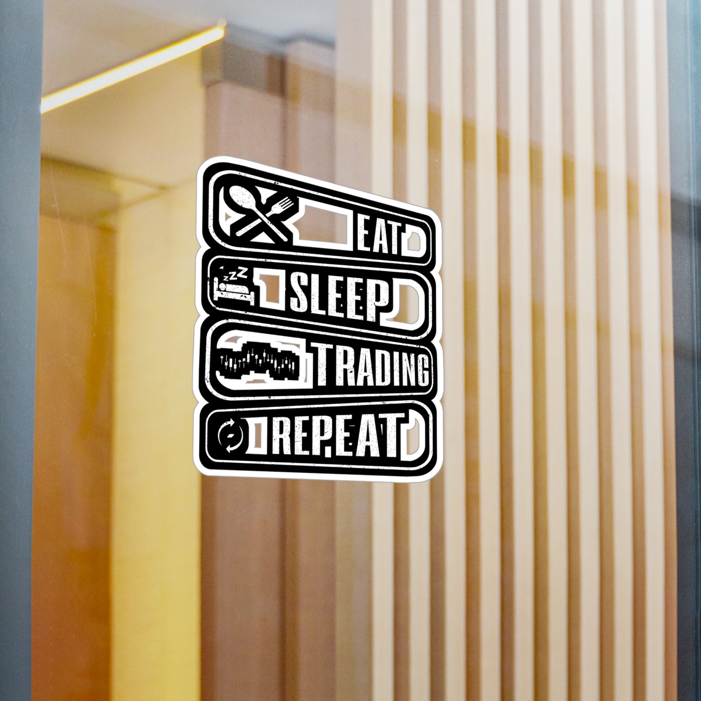 Eat Sleep Trading Repeat - Capitalist Sticker for Laptop Sticker. Water Bottle Sticker, Vinyl Capitalism Decal - Capitalist Gift