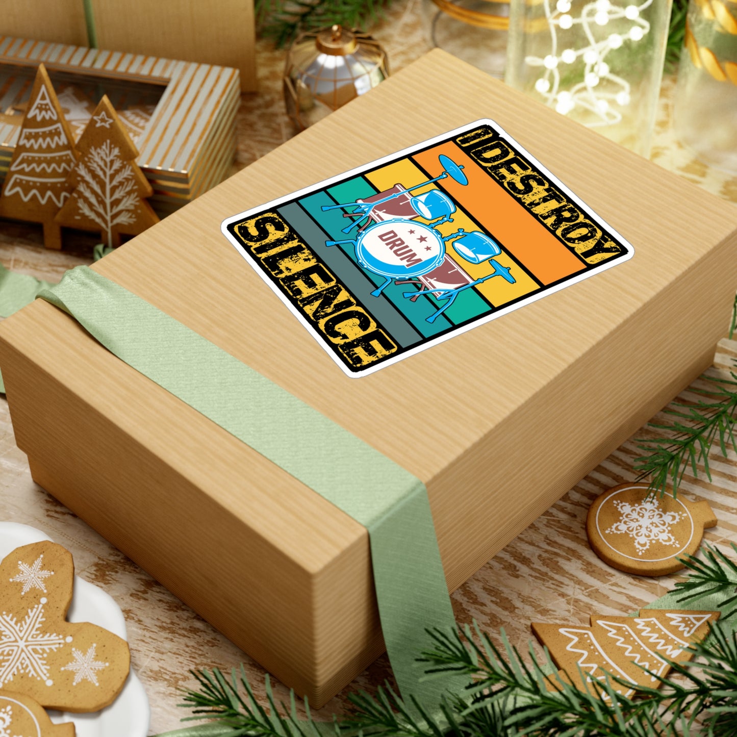 I Destroy Silence - Drums Sticker for Car Window Laptop Sticker, Water Bottle Sticker, Vinyl Drummer Decal, Drum kit Sticker - Drums Gift